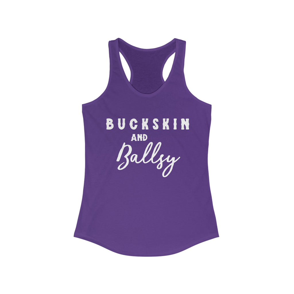 Buckskin & Ballsy Racerback Tank Horse Color Shirts Printify XS Solid Purple Rush 