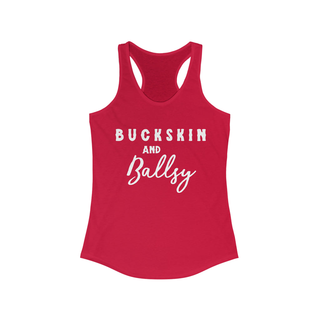 Buckskin & Ballsy Racerback Tank Horse Color Shirts Printify XS Solid Red 