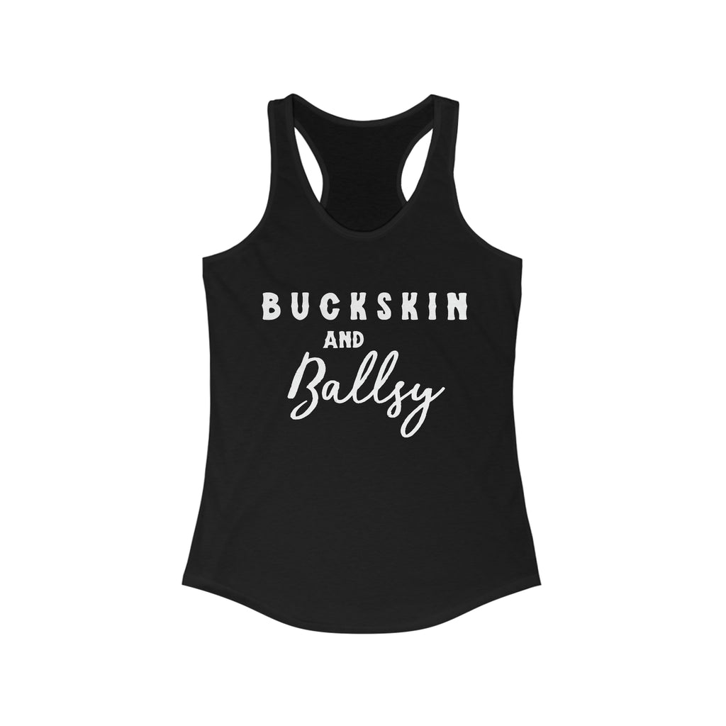 Buckskin & Ballsy Racerback Tank Horse Color Shirts Printify XS Solid Black 