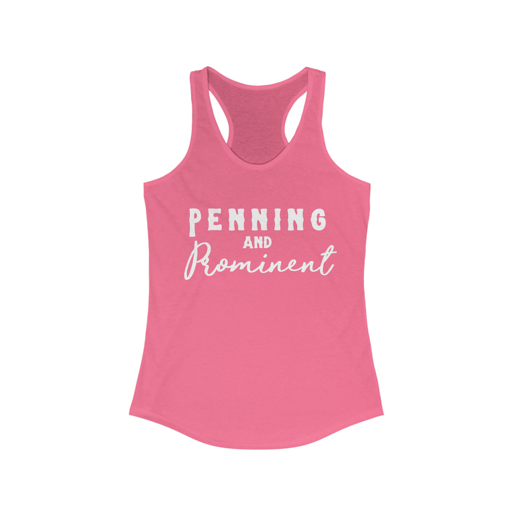 Penning & Prominent Racerback Tank Horse Riding Discipline Tee Printify S Solid Hot Pink 