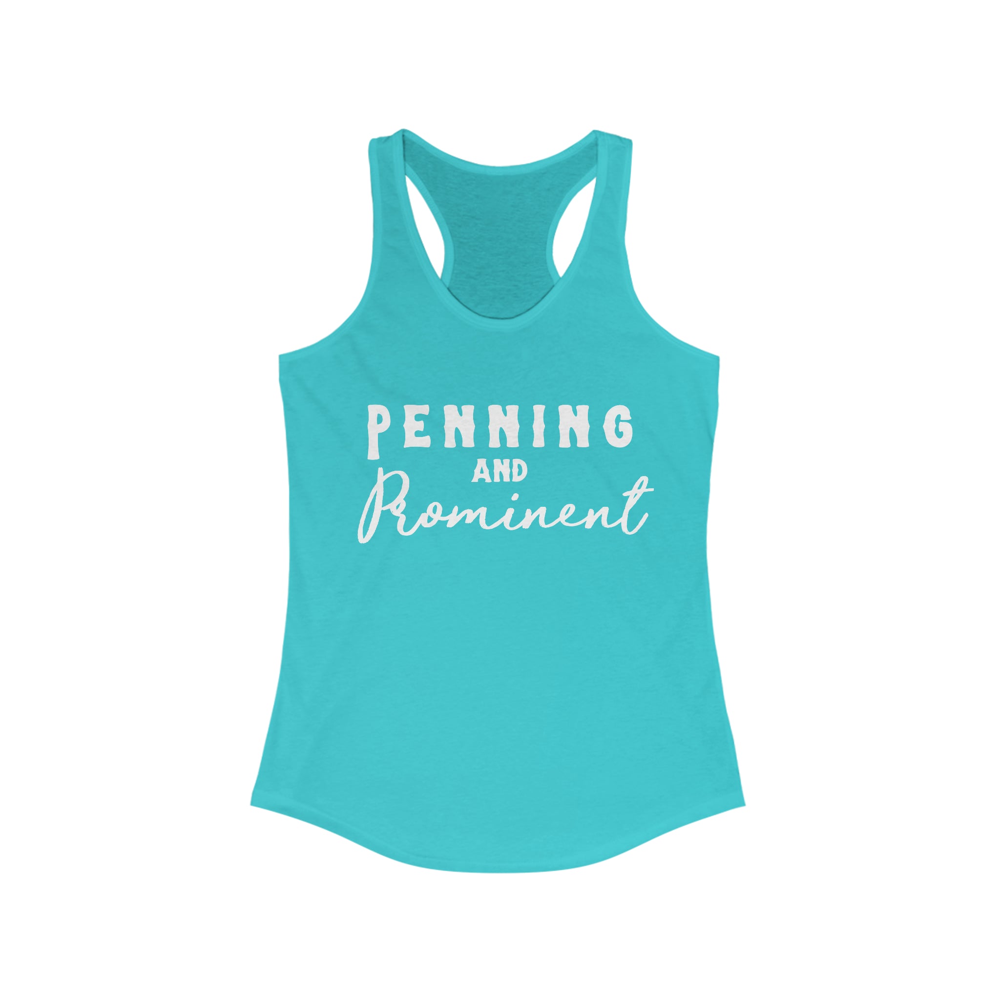 Penning & Prominent Racerback Tank Horse Riding Discipline Tee Printify XS Solid Tahiti Blue
