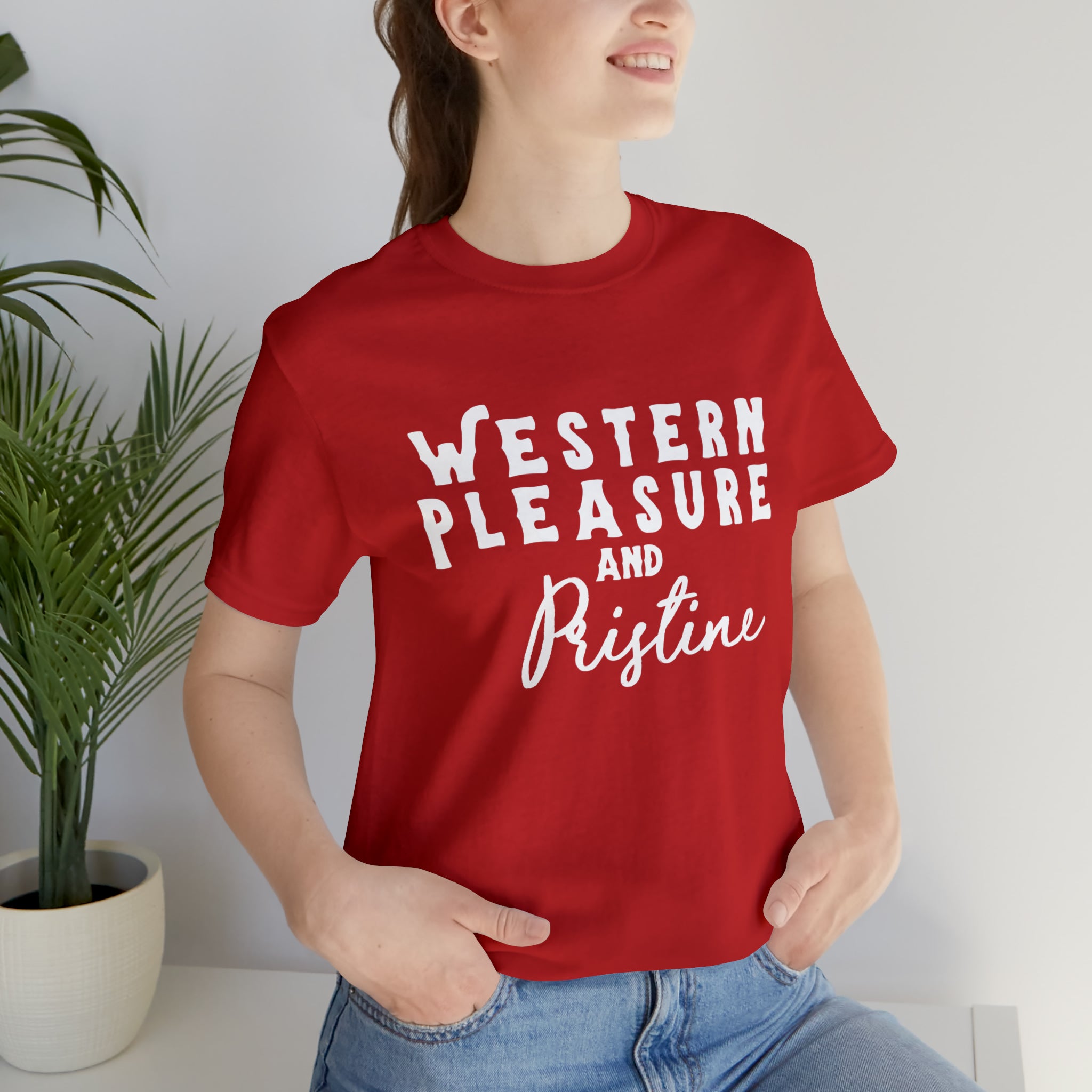 Western Pleasure & Prisitine Short Sleeve Tee Horse Riding Discipline Tee Printify Red XS