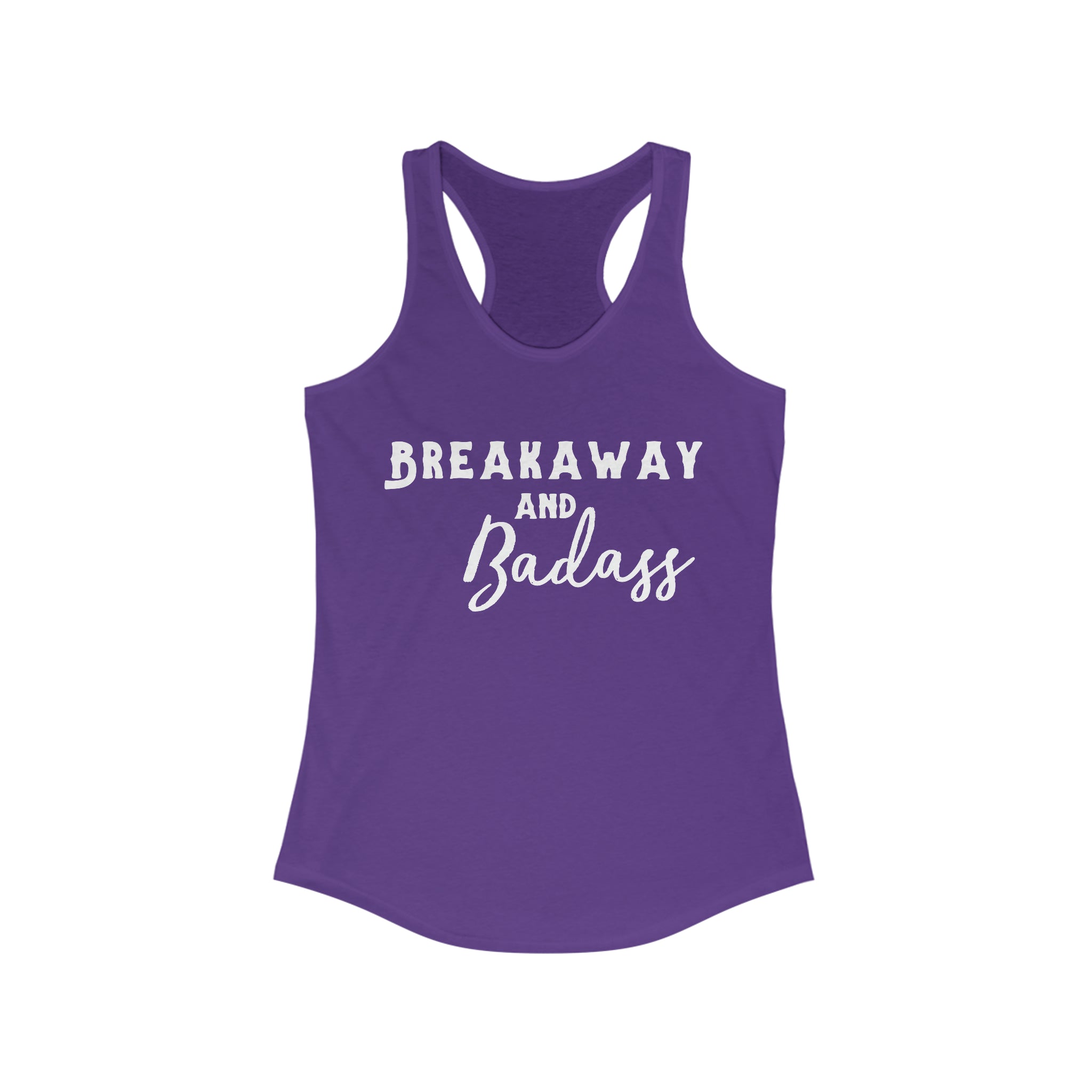 Breakaway & Badass Racerback Tank Horse Riding Discipline Tee Printify XS Solid Purple Rush