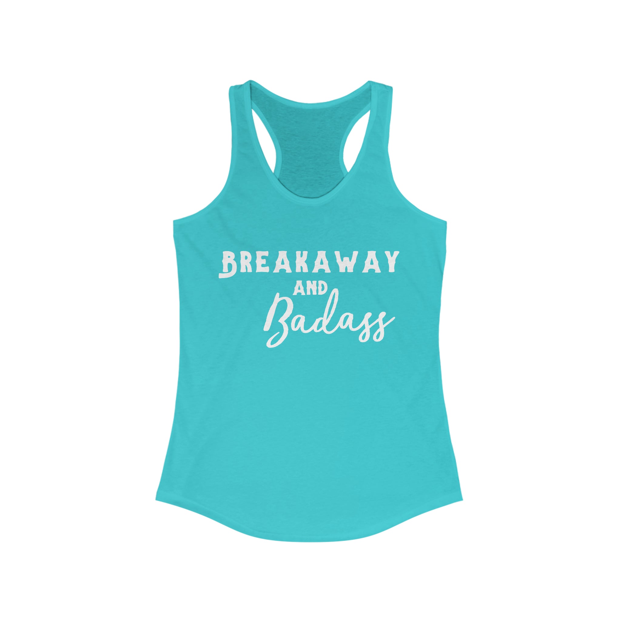 Breakaway & Badass Racerback Tank Horse Riding Discipline Tee Printify XS Solid Tahiti Blue