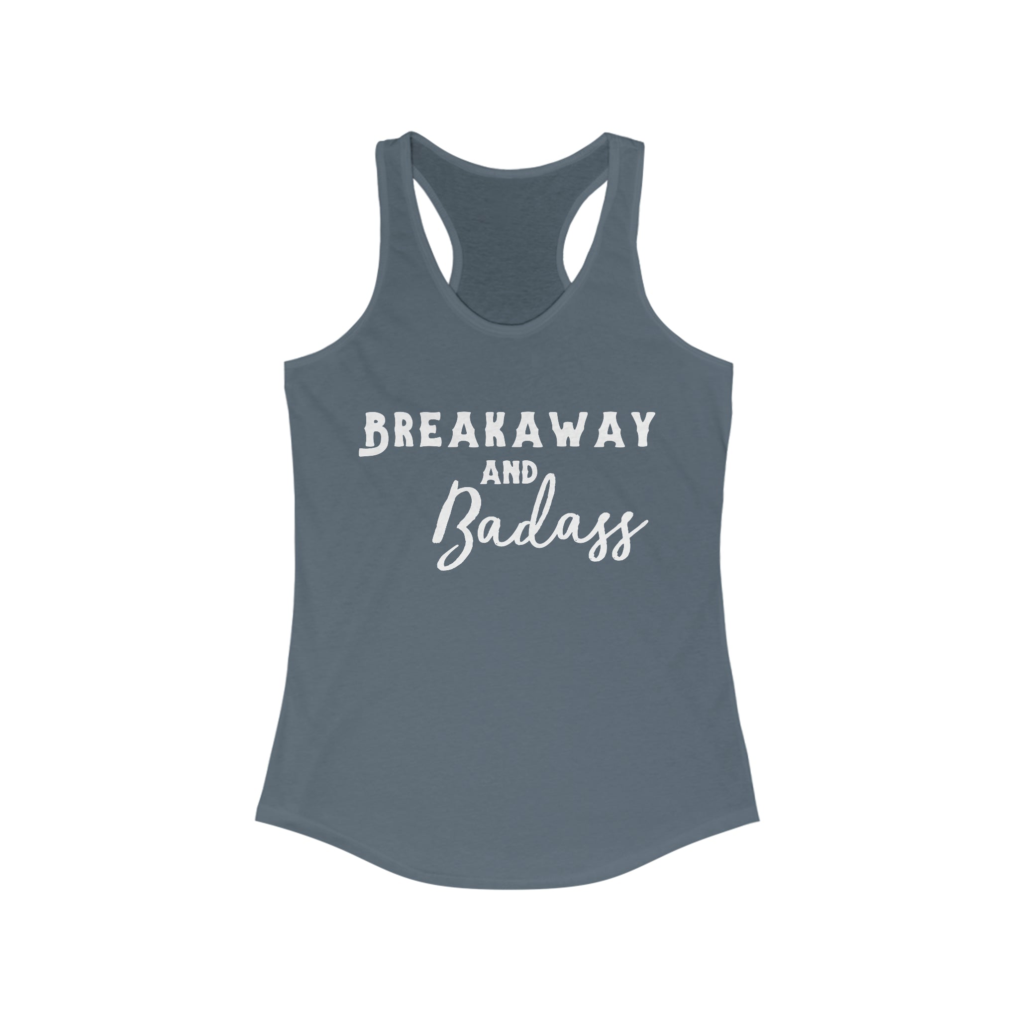 Breakaway & Badass Racerback Tank Horse Riding Discipline Tee Printify XS Solid Indigo