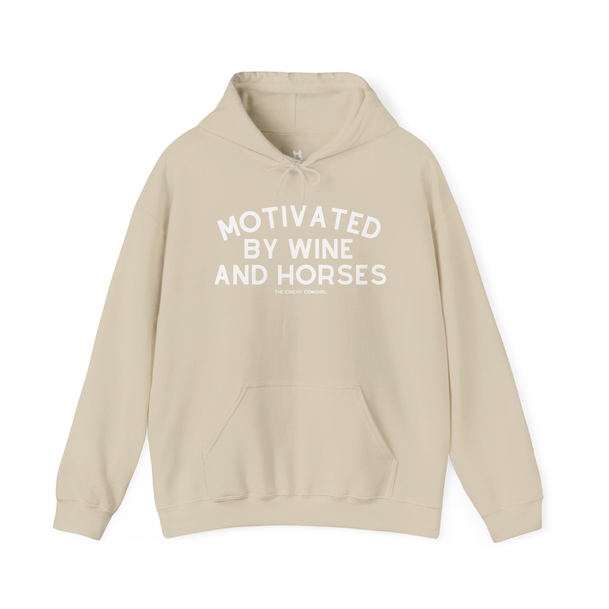 Motivated By Wine & Horses Hoodie Hoodie The Cinchy Cowgirl - Print sand S