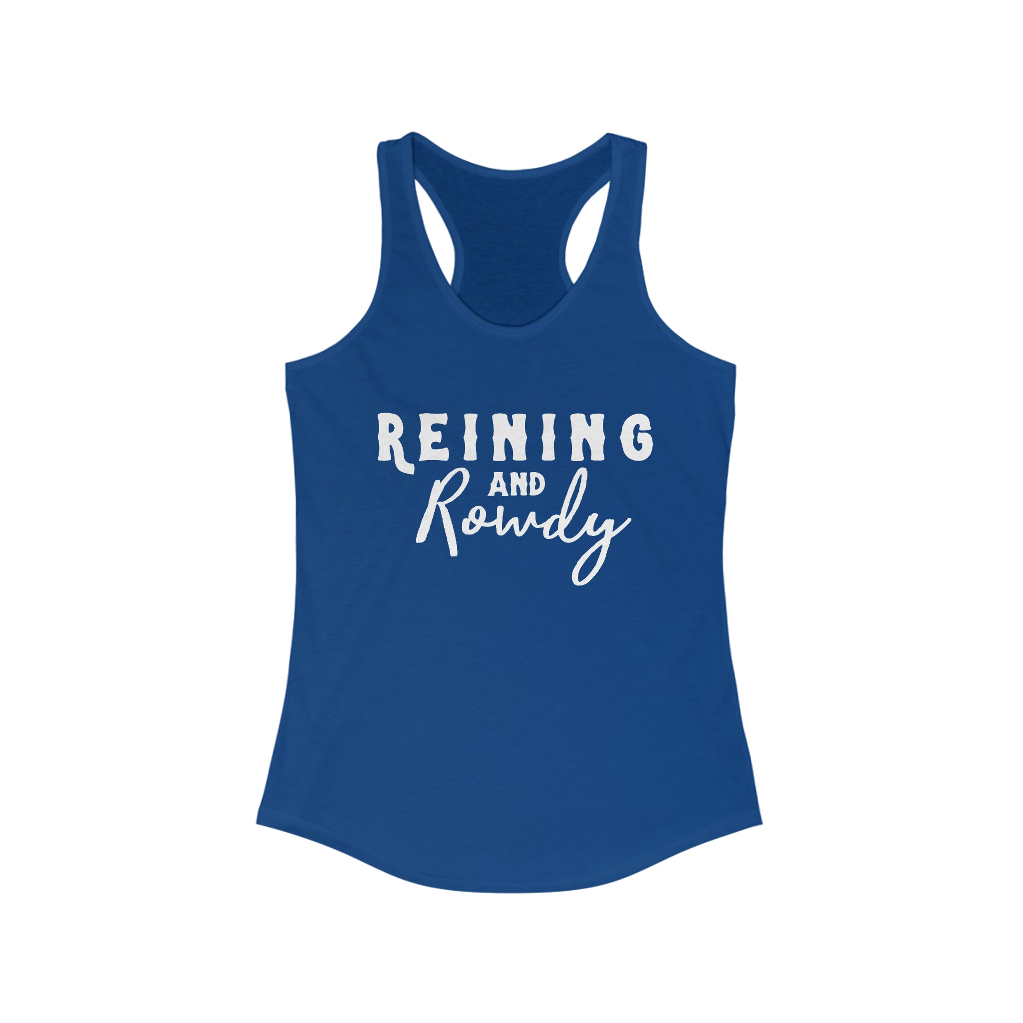 Reining & Rowdy Racerback Tank Horse Riding Discipline Tee Printify XS Solid Royal