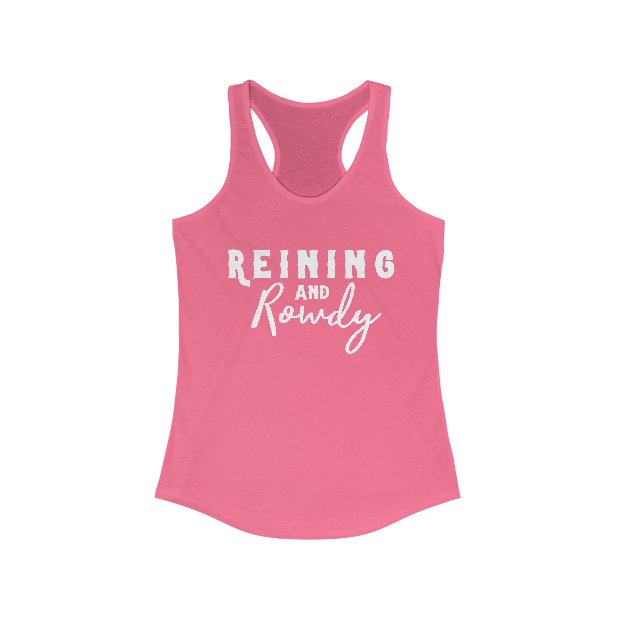Reining & Rowdy Racerback Tank Horse Riding Discipline Tee Printify XS Solid Hot Pink