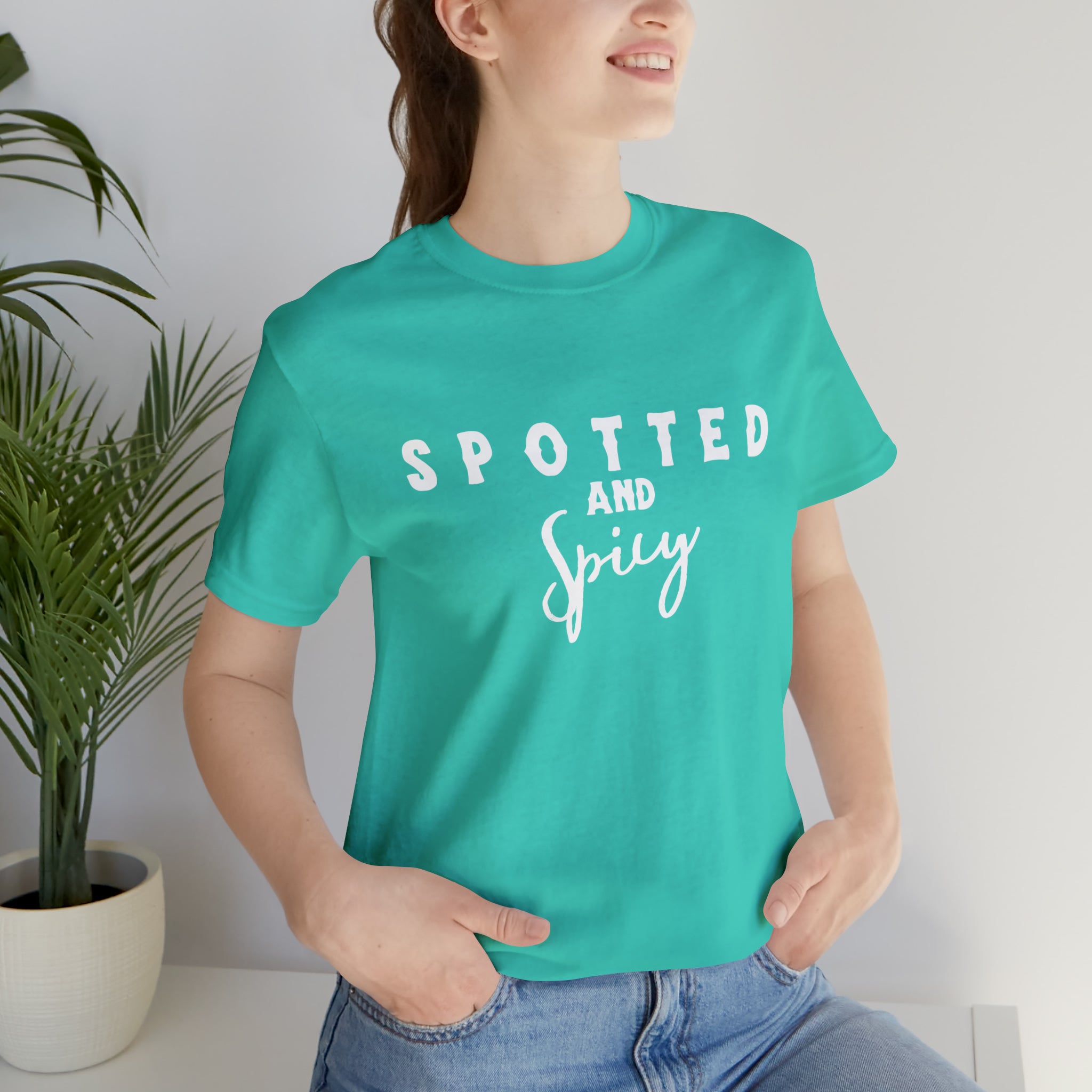 Spotted & Spicy Short Sleeve Tee Horse Color Shirt Printify Teal XS