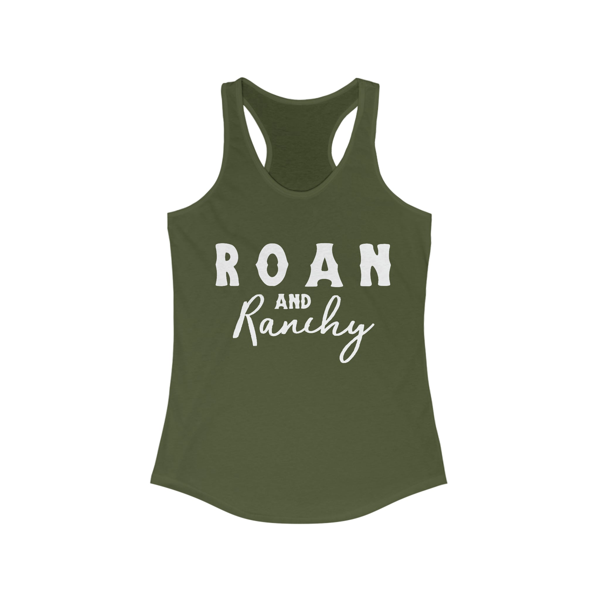 Roan & Ranchy Racerback Tank Horse Color Shirts Printify XS Solid Military Green