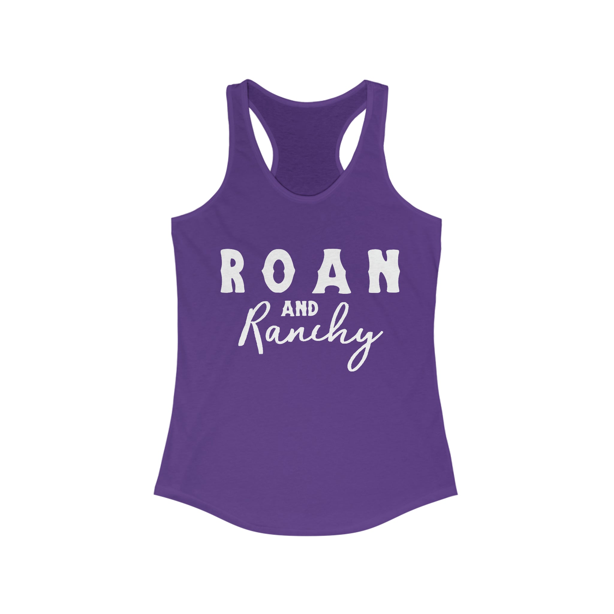 Roan & Ranchy Racerback Tank Horse Color Shirts Printify XS Solid Purple Rush