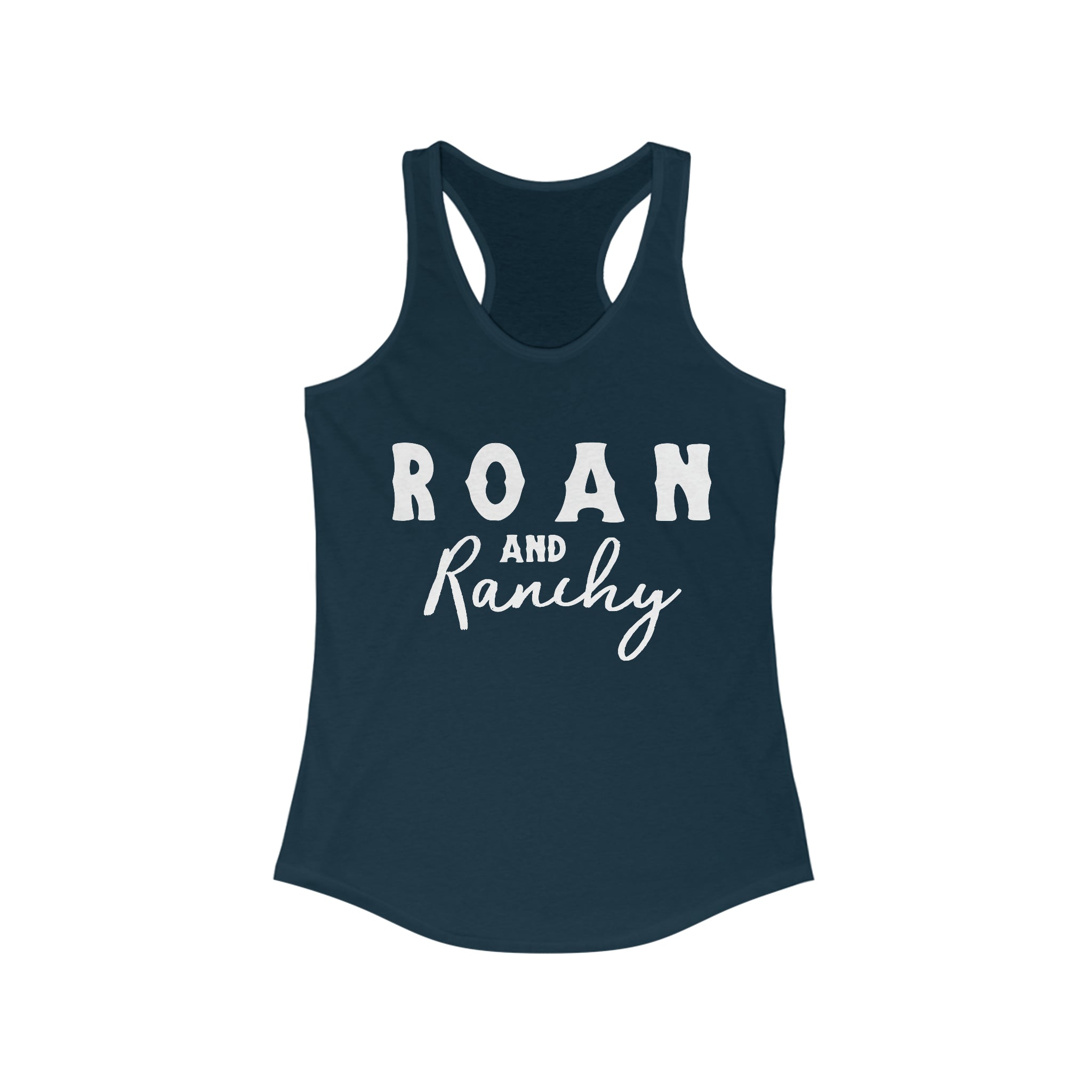Roan & Ranchy Racerback Tank Horse Color Shirts Printify XS Solid Midnight Navy