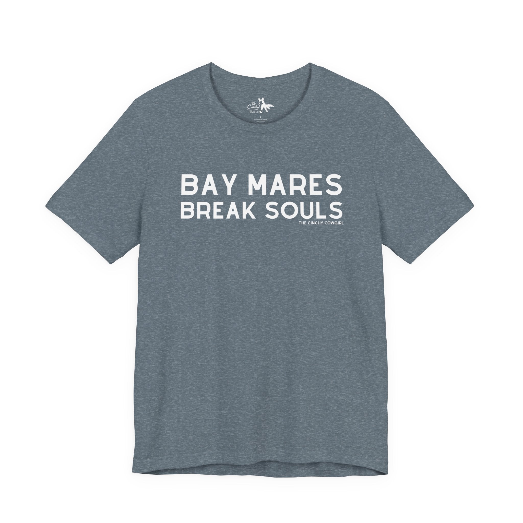 Bay Mares Break Souls Short Sleeve Tee T-Shirt The Cinchy Cowgirl - Print Heather Slate XS