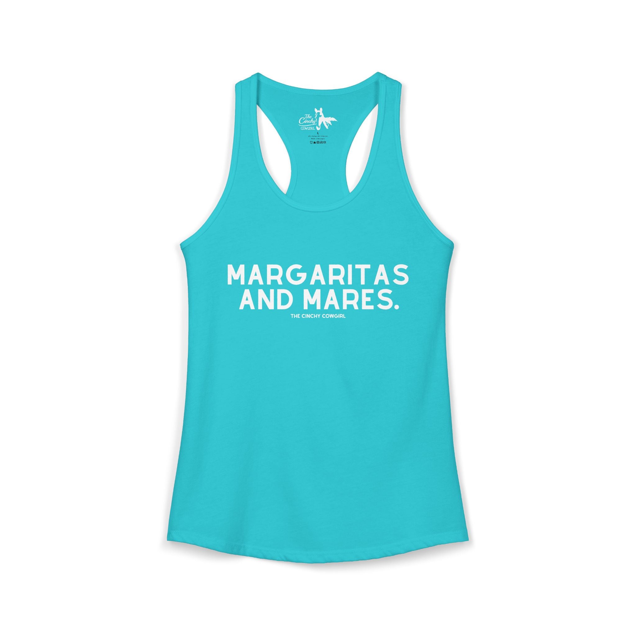 Margaritas & Mares Tank Top Tank Top The Cinchy Cowgirl - Print XS Solid Tahiti Blue
