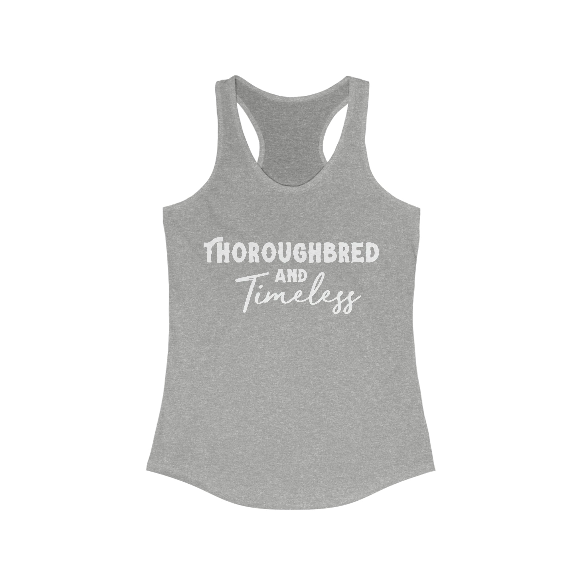 Thoroughbred & Timeless Racerback Tank Horse Color Shirts Printify XS Heather Grey