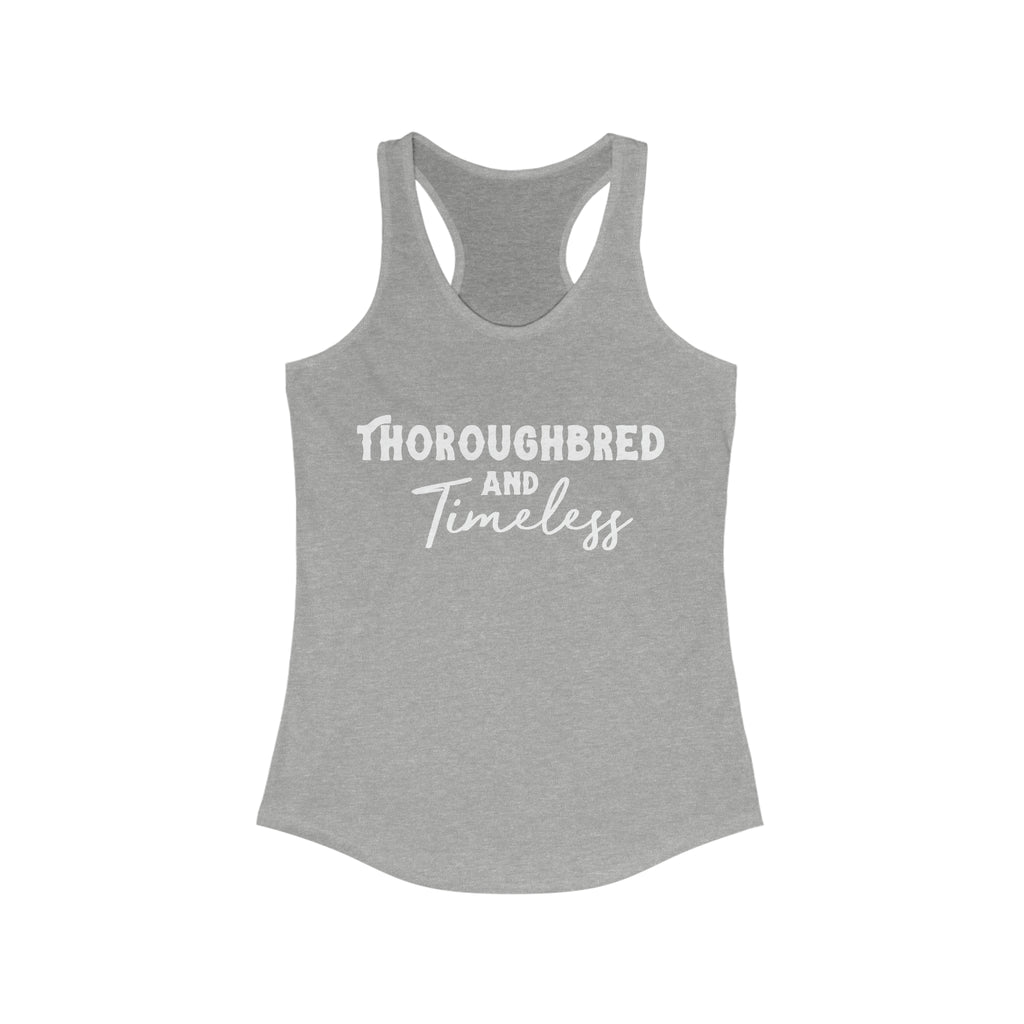 Thoroughbred & Timeless Racerback Tank Horse Color Shirts Printify XS Heather Grey 