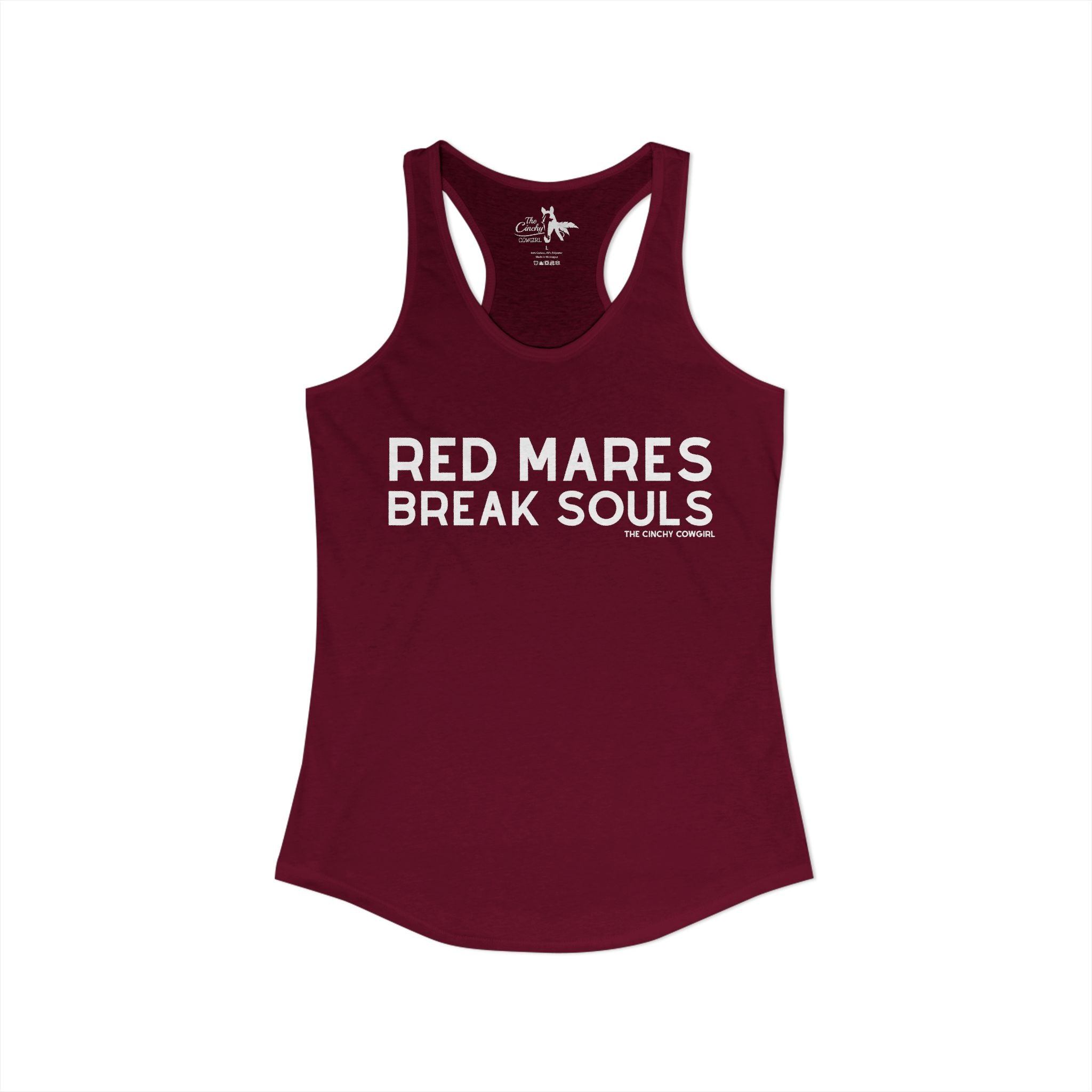 Red Mares Break Souls Tank Top Tank Top The Cinchy Cowgirl - Print XS Solid Cardinal Red