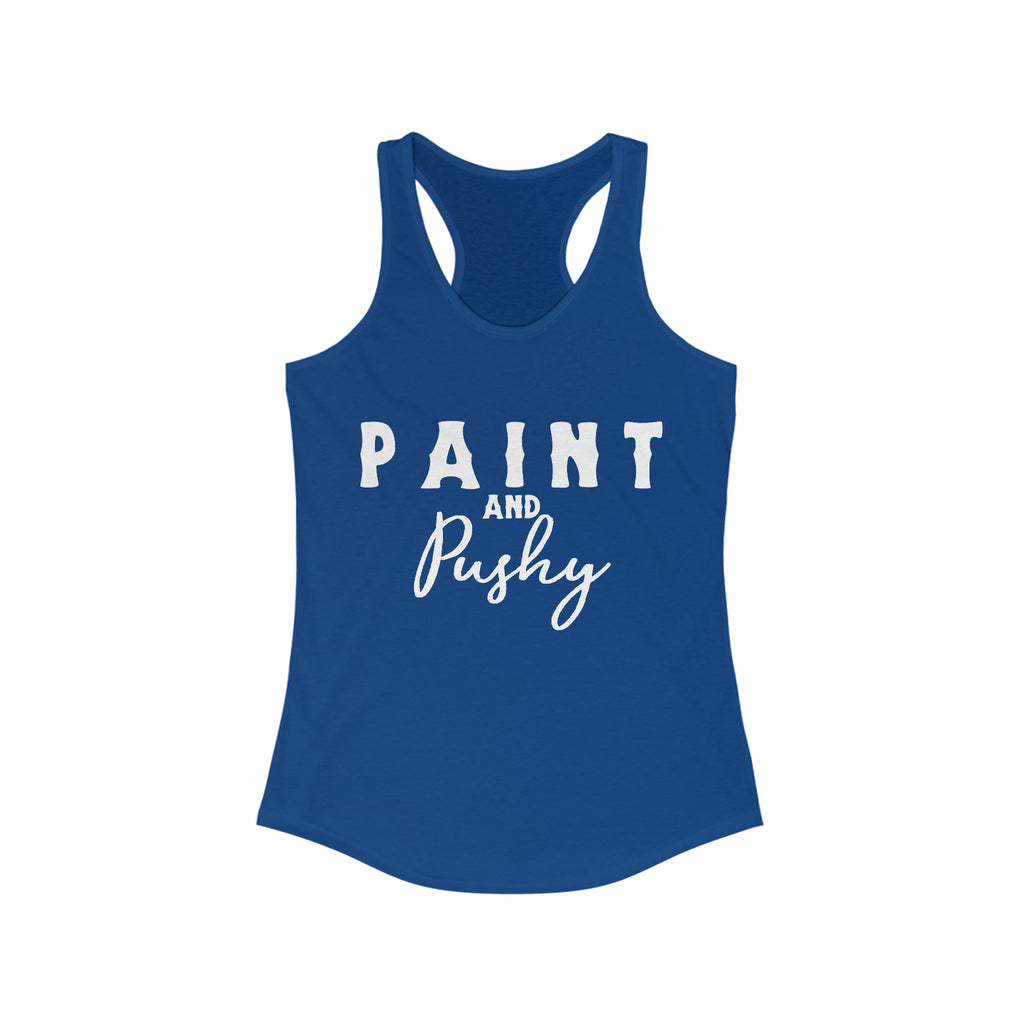 Paint & Pushy Racerback Tank Horse Color Shirts Printify XS Solid Royal 