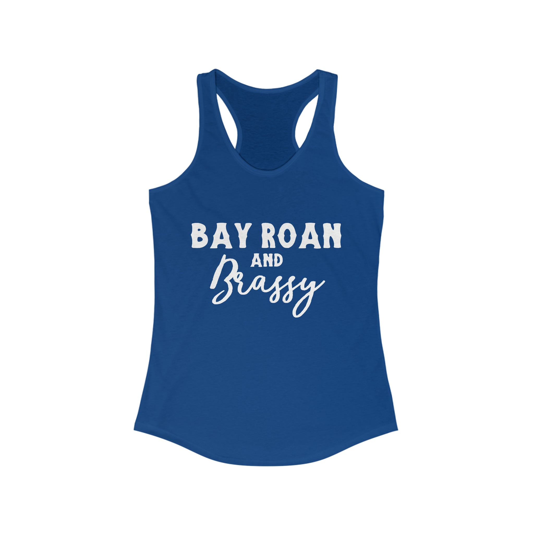 Bay Roan & Brassy Racerback Tank Horse Color Shirts Printify XS Solid Royal