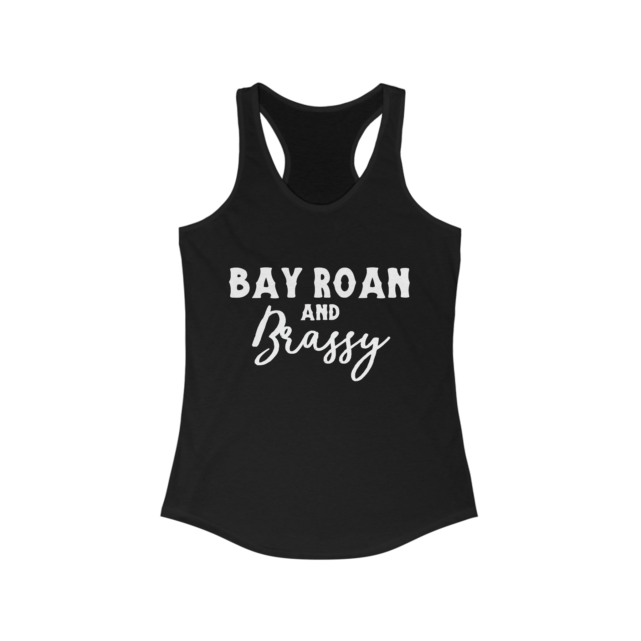 Bay Roan & Brassy Racerback Tank Horse Color Shirts Printify XS Solid Black