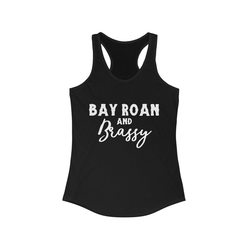 Bay Roan & Brassy  Racerback Tank Horse Color Shirts Printify XS Solid Black 