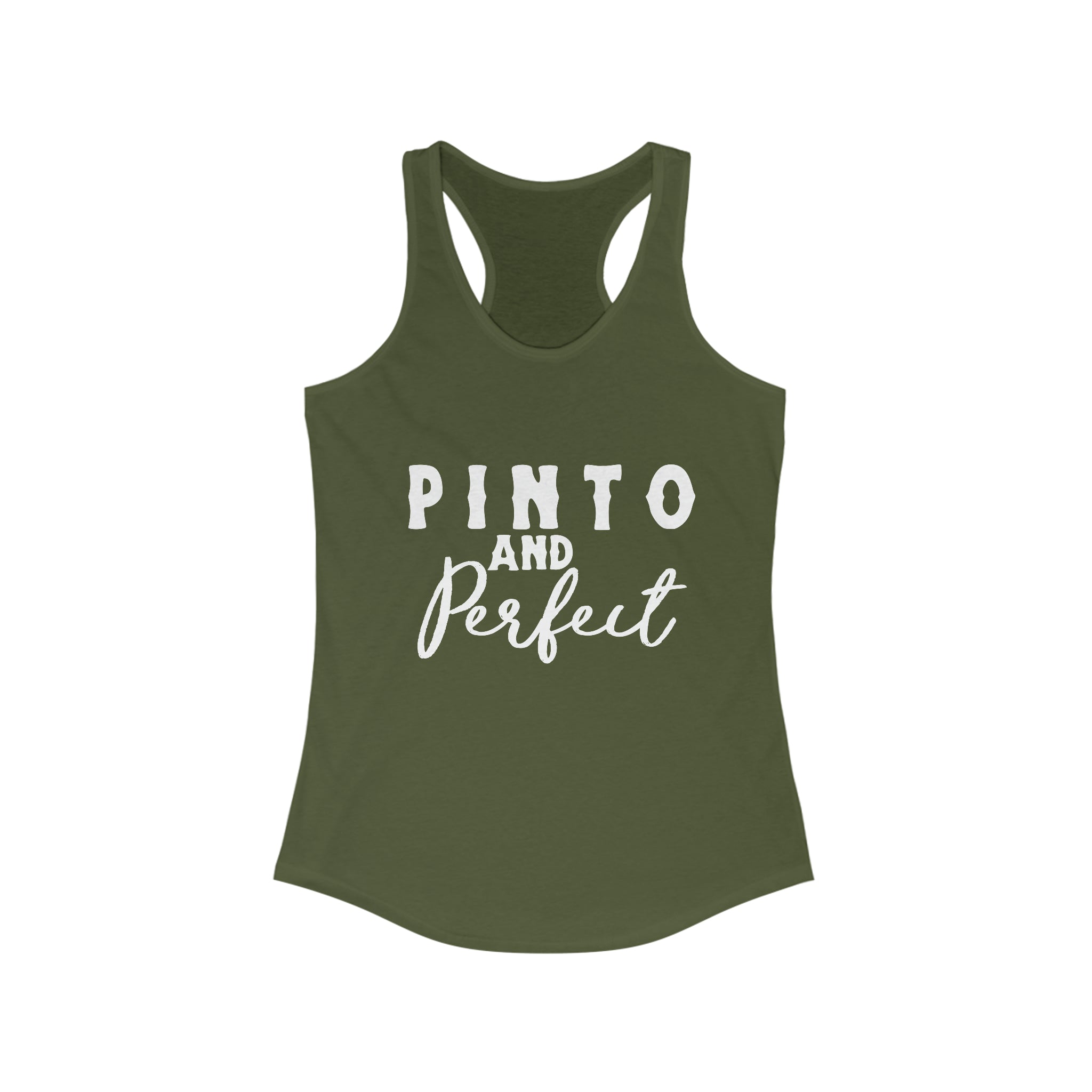 Pinto & Perfect Racerback Tank Horse Color Shirts Printify XS Solid Military Green