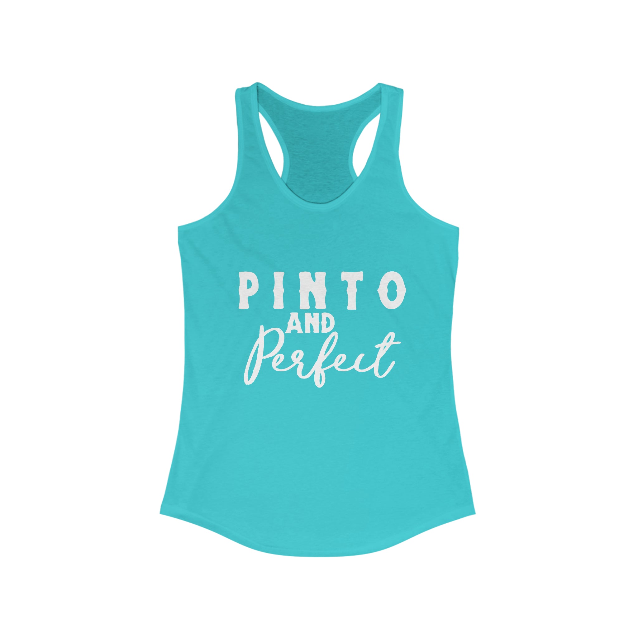 Pinto & Perfect Racerback Tank Horse Color Shirts Printify XS Solid Tahiti Blue