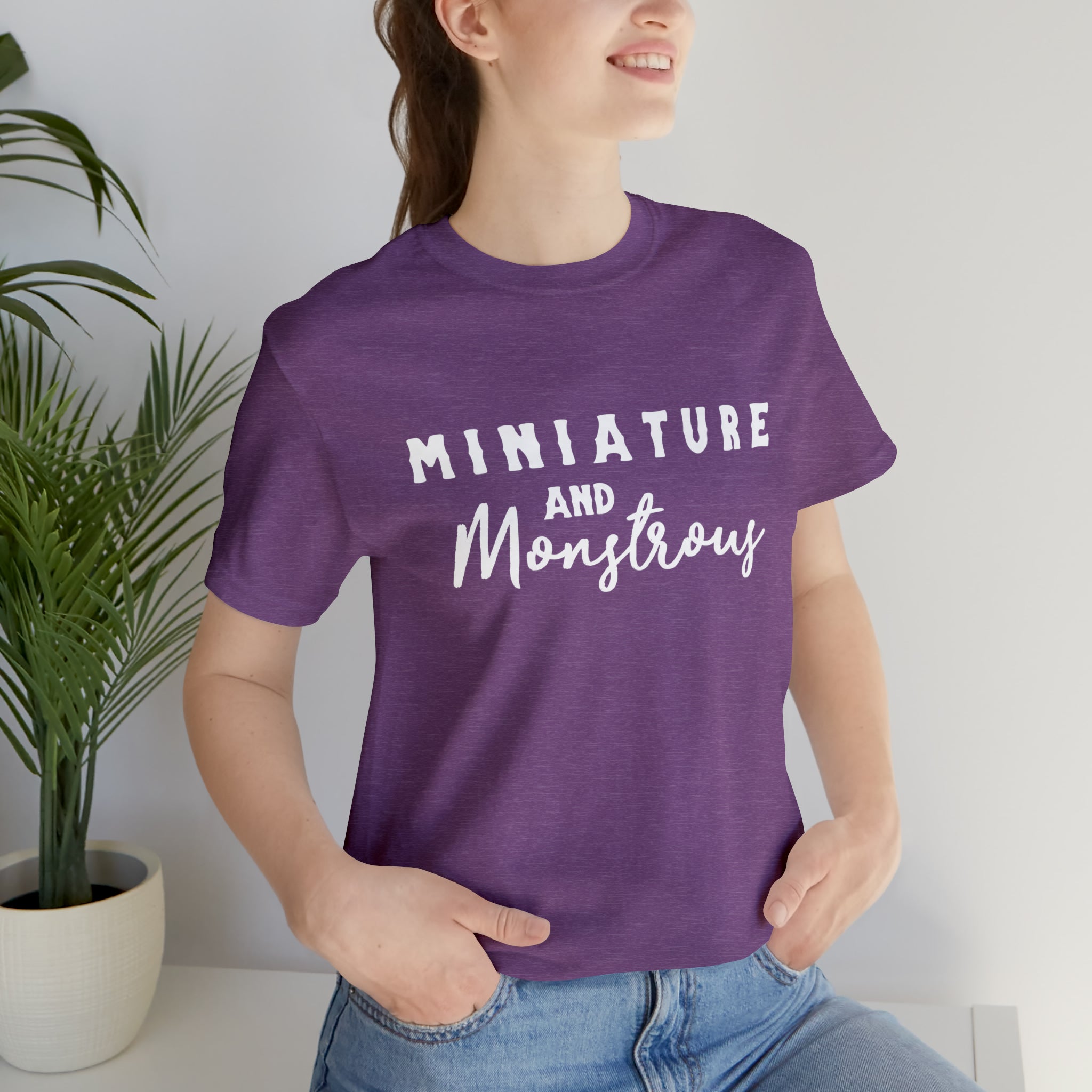 Miniature & Monstrous Short Sleeve Tee Horse Color Shirt Printify Heather Team Purple XS
