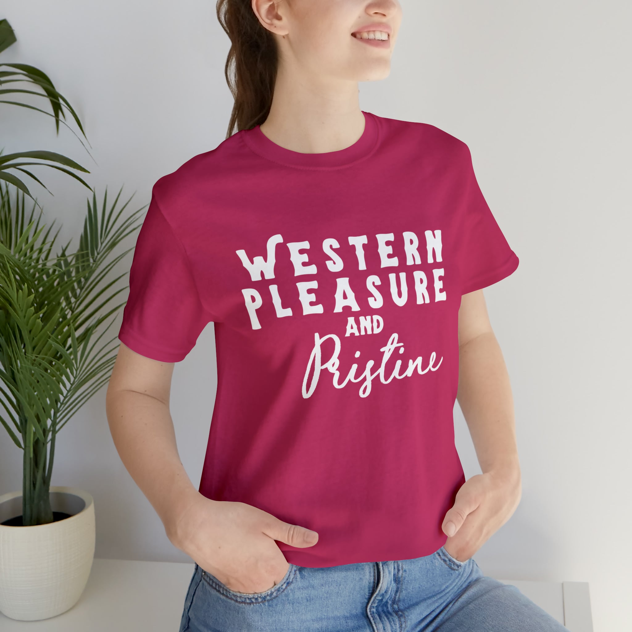 Western Pleasure & Prisitine Short Sleeve Tee Horse Riding Discipline Tee Printify Berry XS