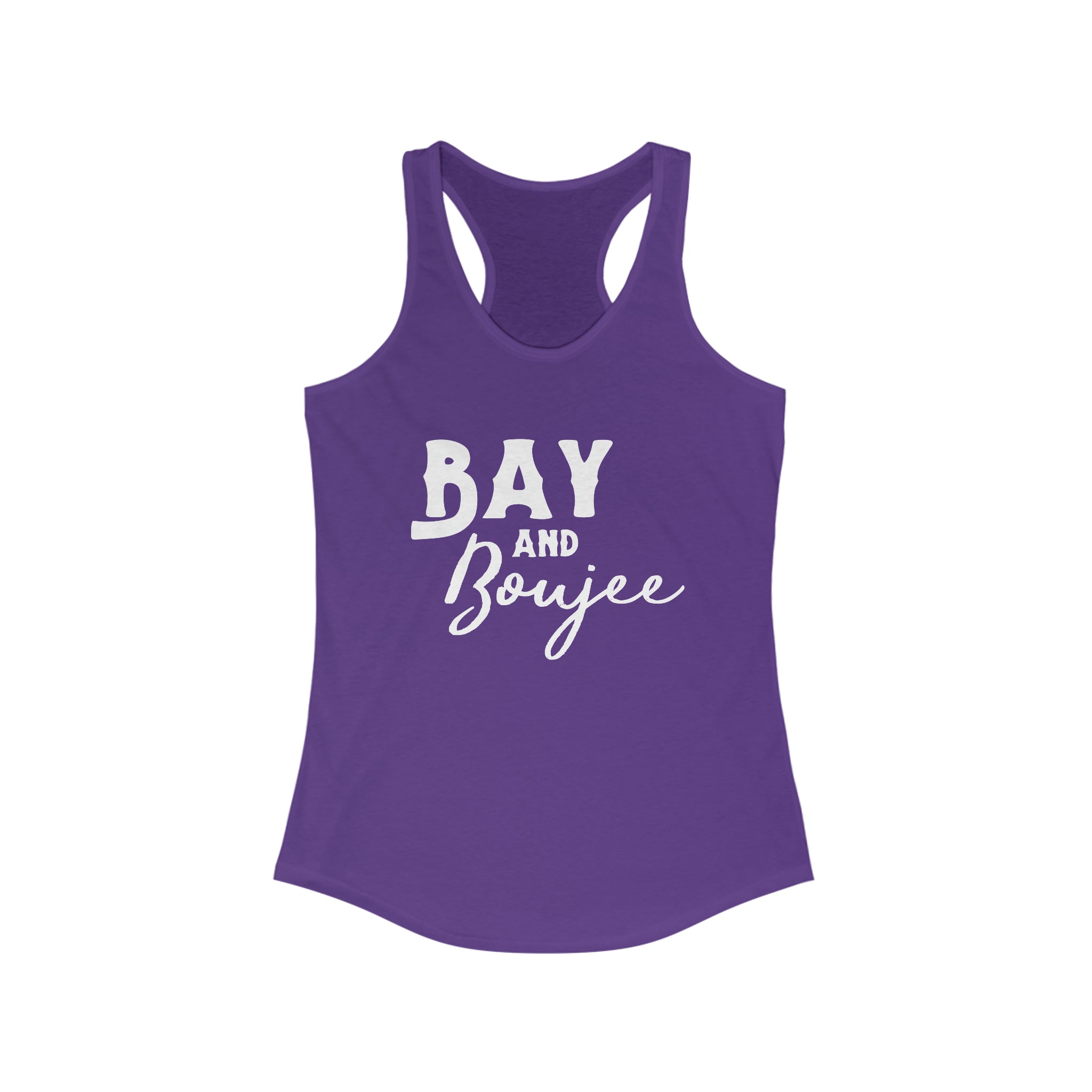 Bay & Boujee Racerback Tank Horse Color Shirts Printify XS Solid Purple Rush