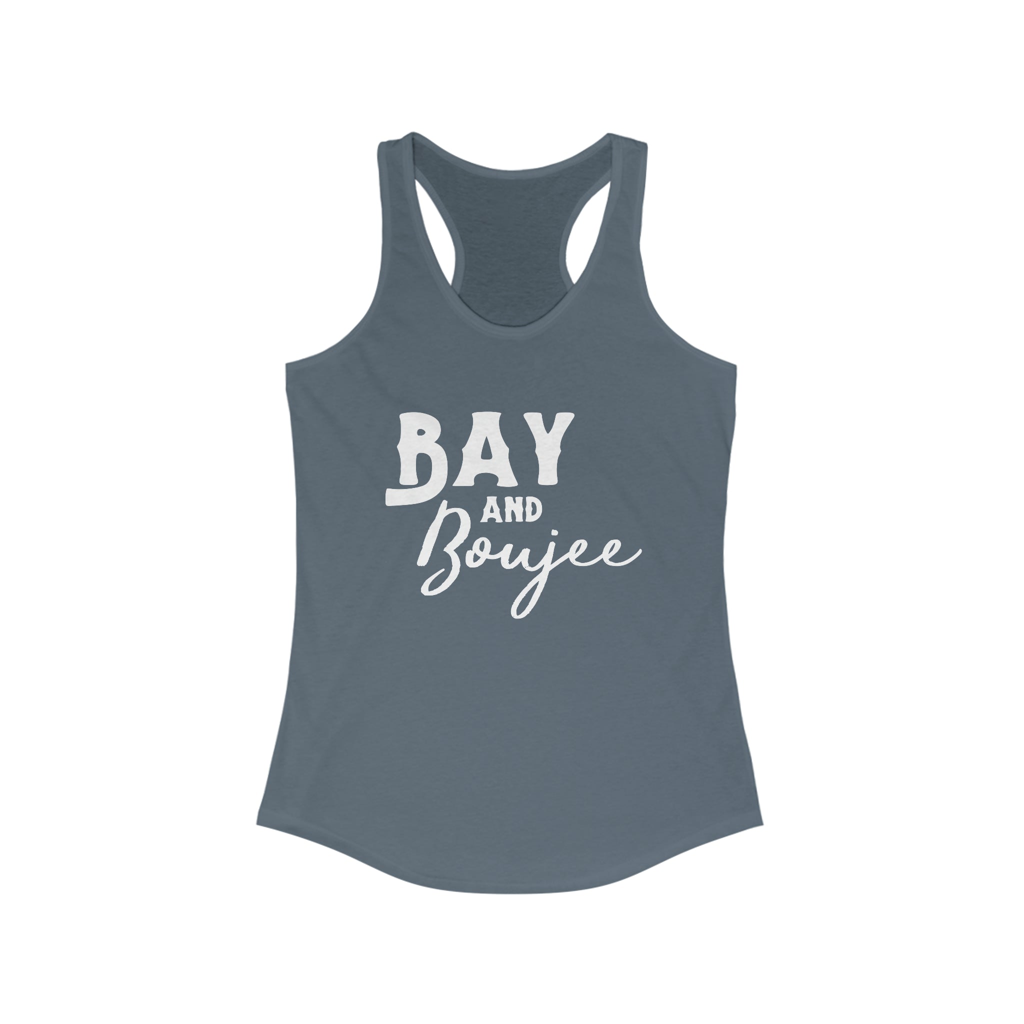 Bay & Boujee Racerback Tank Horse Color Shirts Printify XS Solid Indigo