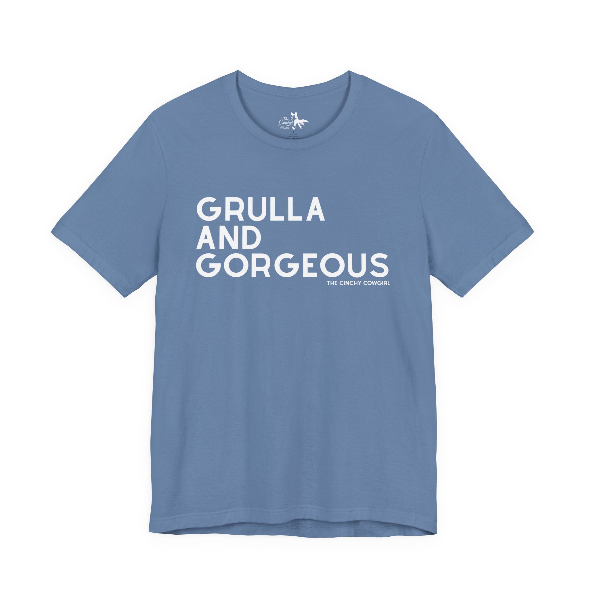 Grulla & Gorgeous Short Sleeve Tee Graphic Tee The Cinchy Cowgirl - Print Lavender Blue XS