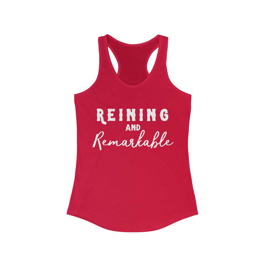 Reining & Remarkable Racerback Tank Horse Riding Discipline Tee Printify XS Solid Red 