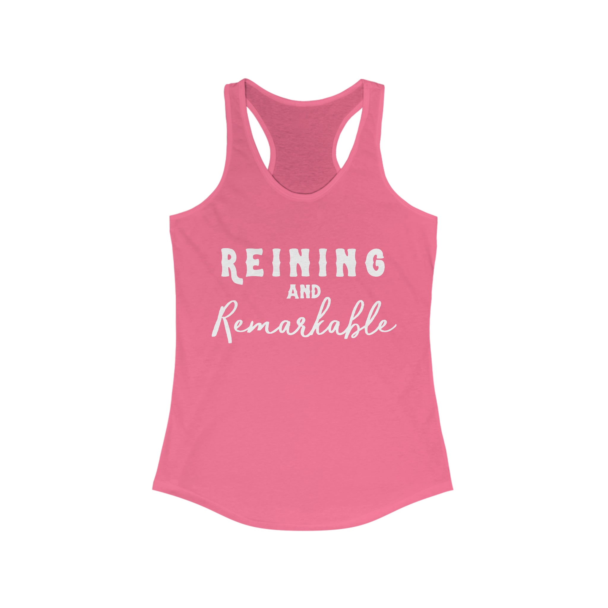Reining & Remarkable Racerback Tank Horse Riding Discipline Tee Printify XS Solid Hot Pink