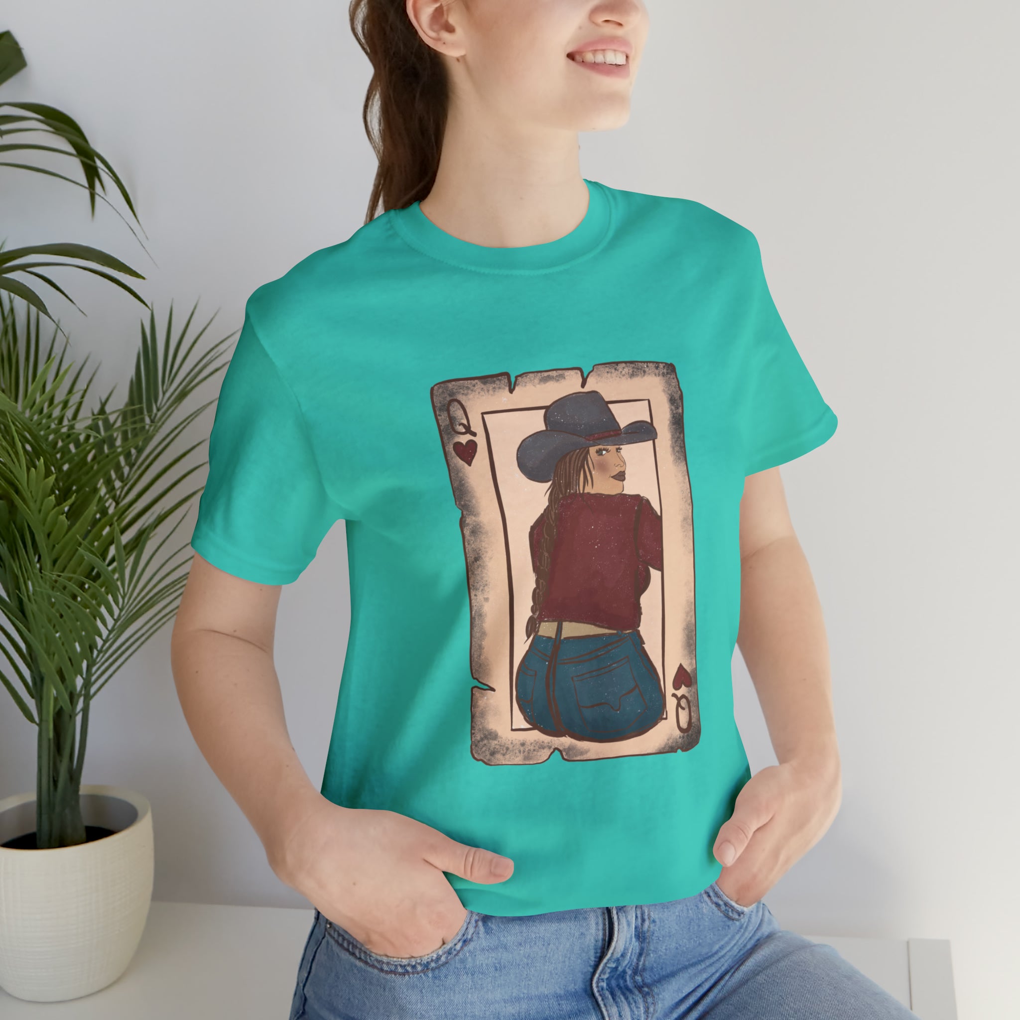 Queen Cowgirl Short Sleeve Tee tcc graphic tee Printify Teal XS