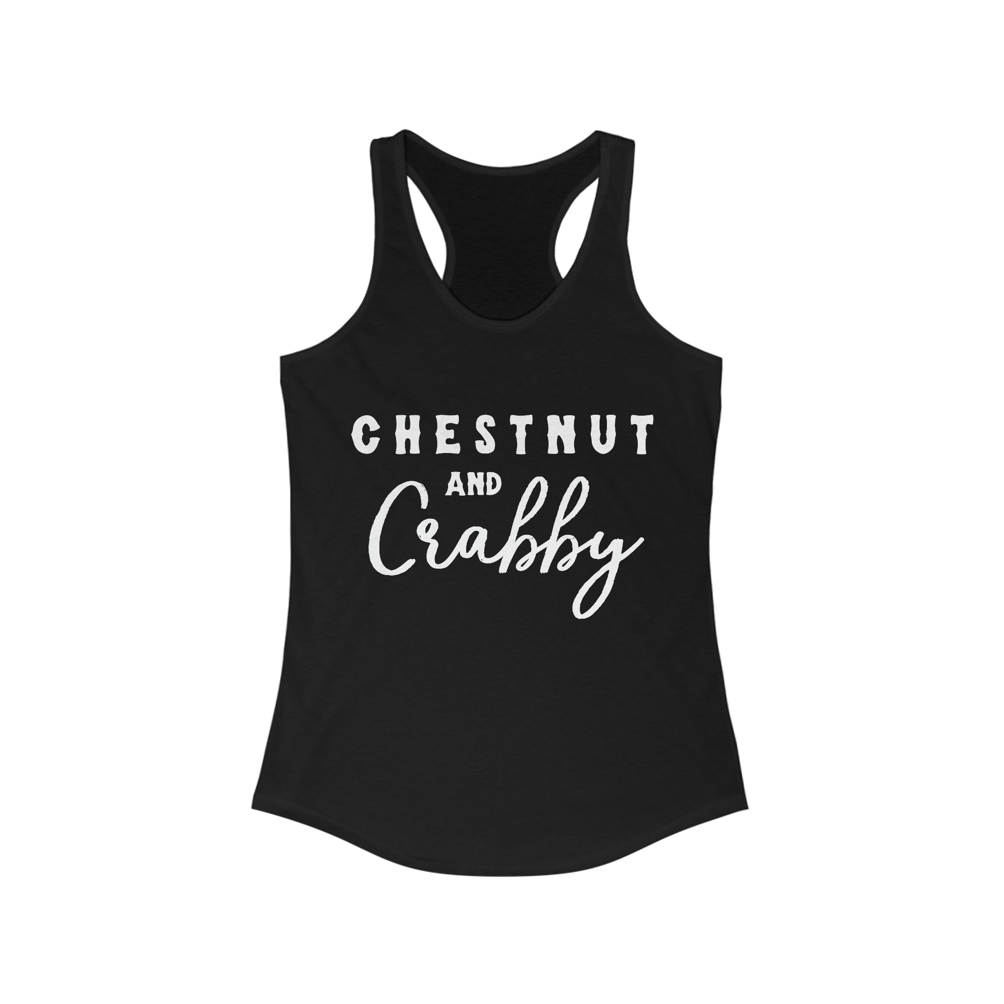 Chestnut & Crabby Racerback Tank Horse Color Shirts Printify XS Solid Black