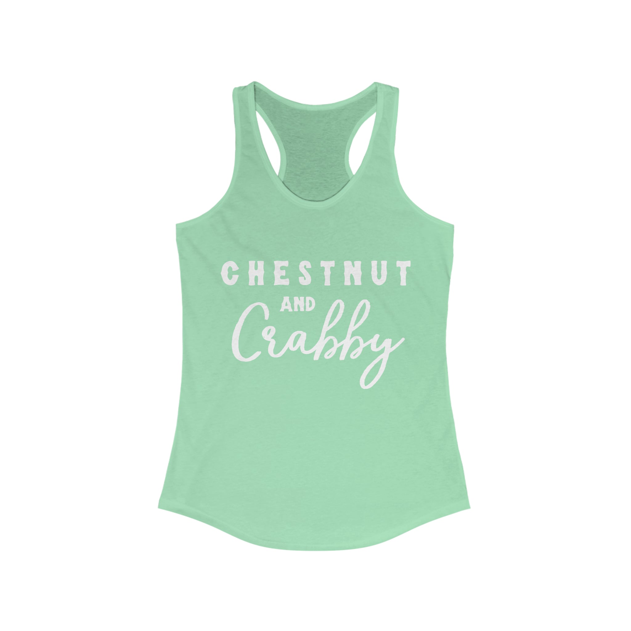 Chestnut & Crabby Racerback Tank Horse Color Shirts Printify XS Solid Mint