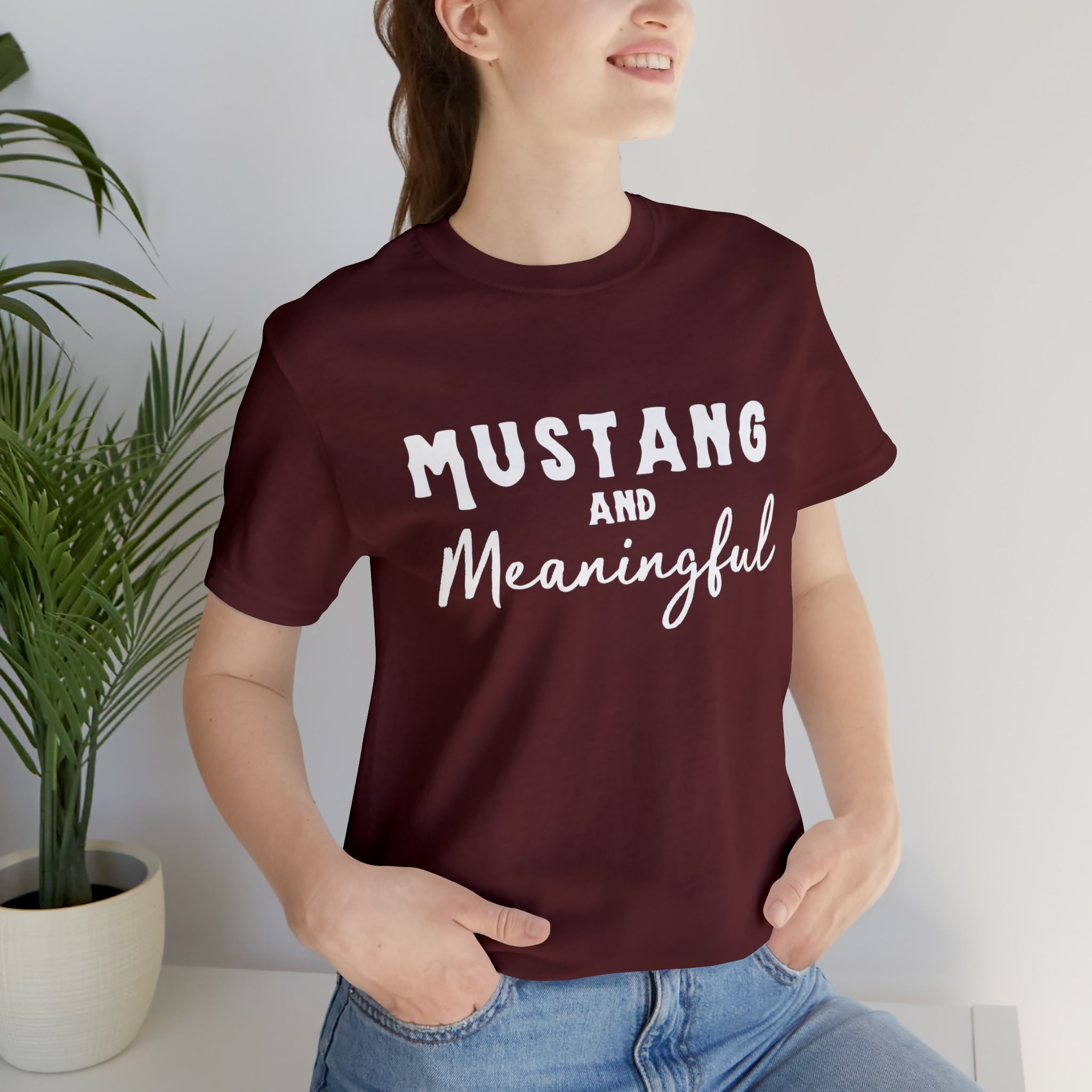 Mustang & Meaningful Short Sleeve Tee Horse Color Shirt Printify Maroon XS
