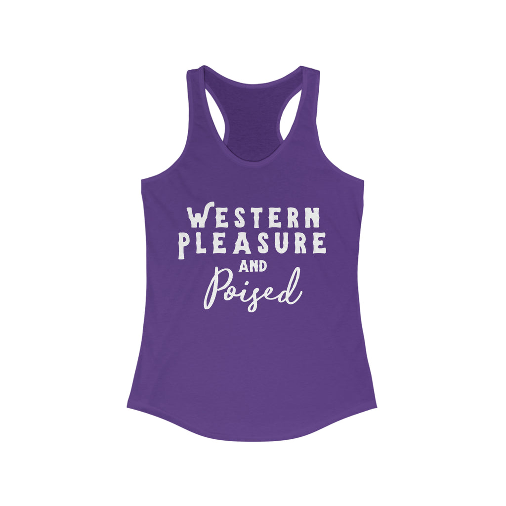 Western Pleasure & Poised Racerback Tank Horse Riding Discipline Tee Printify XS Solid Purple Rush 