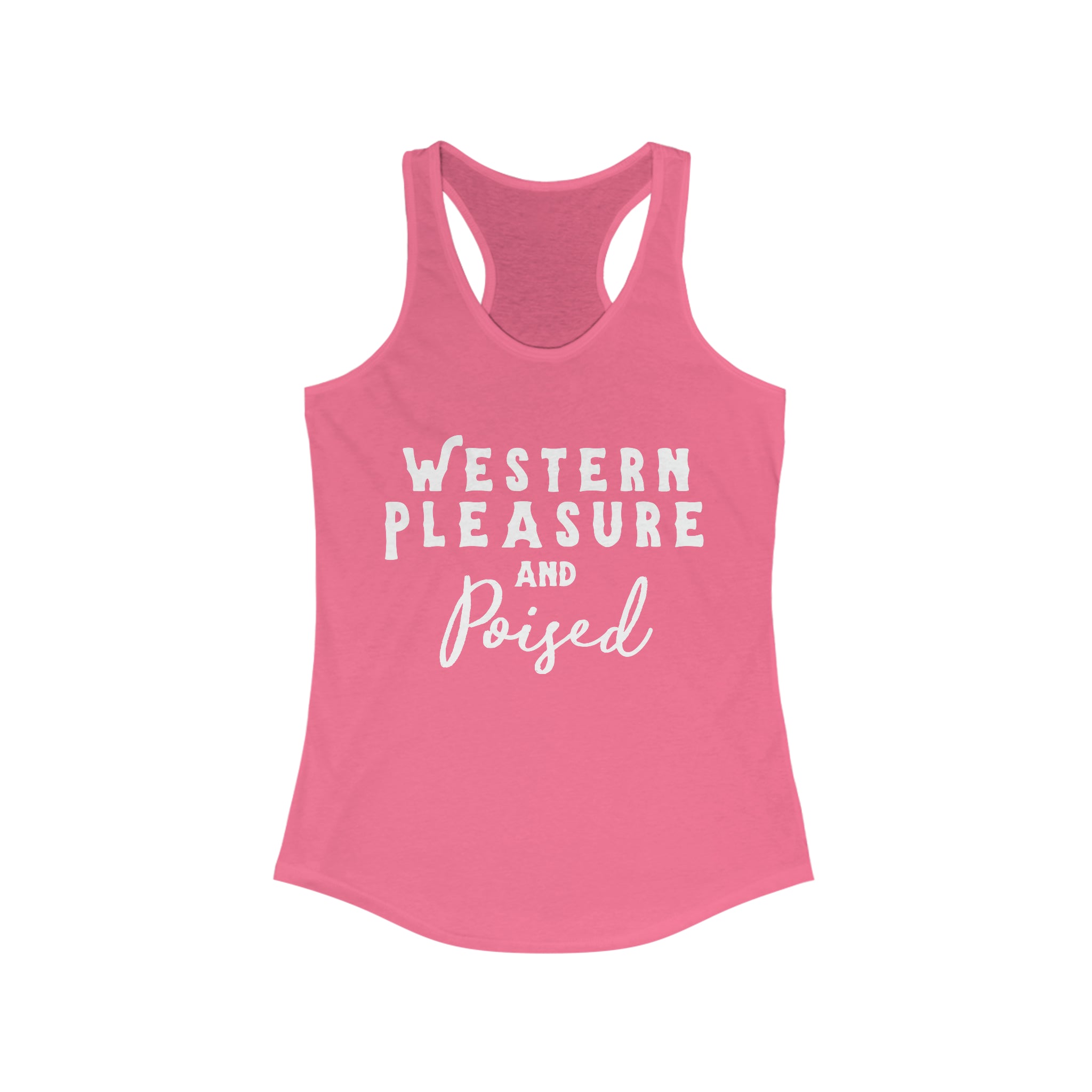 Western Pleasure & Poised Racerback Tank Horse Riding Discipline Tee Printify XS Solid Hot Pink