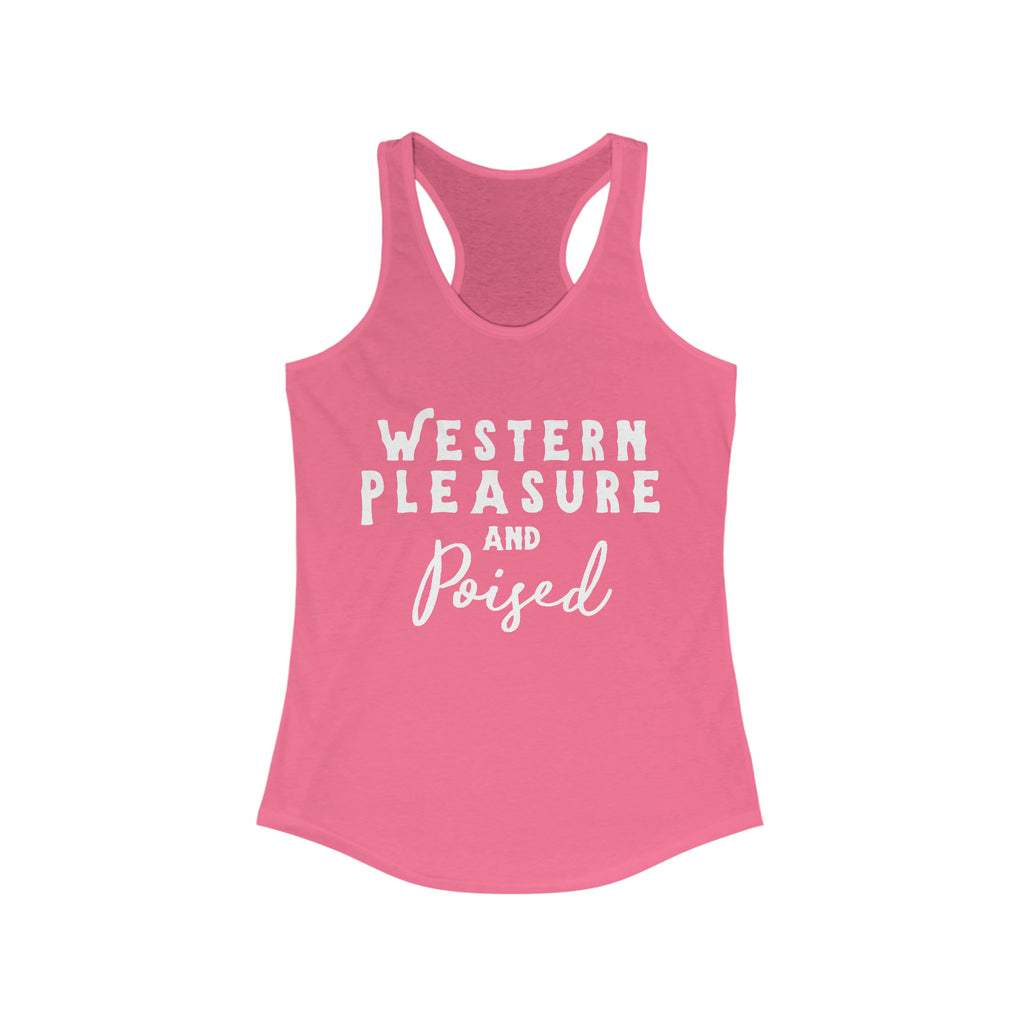 Western Pleasure & Poised Racerback Tank Horse Riding Discipline Tee Printify S Solid Hot Pink 