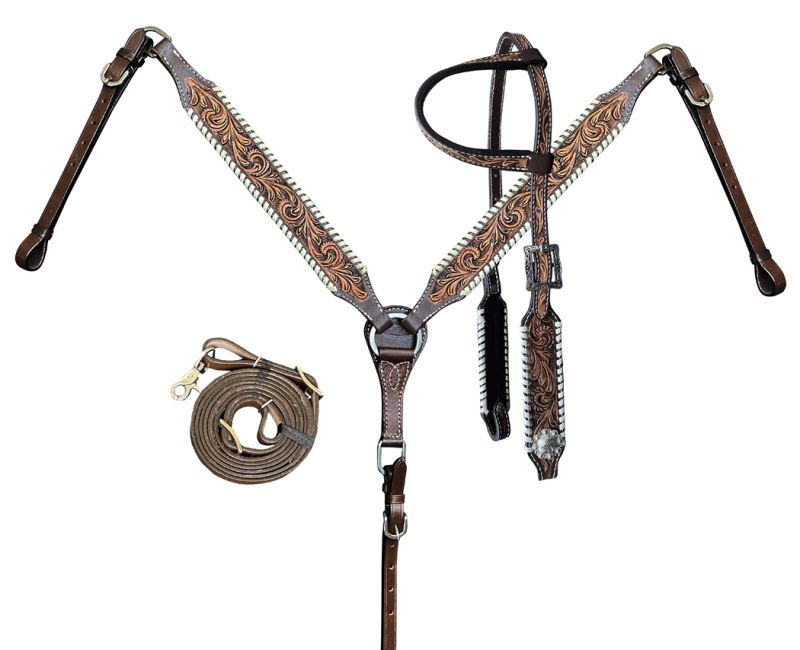 Two Toned Single Ear Headstall Set headstall set Shiloh
