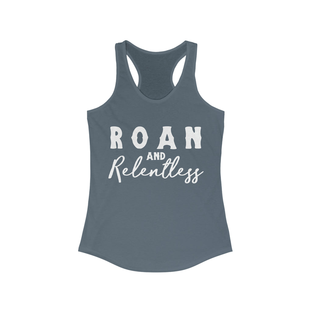 Roan & Relentless Racerback Tank Horse Color Shirts Printify S Solid Indigo 