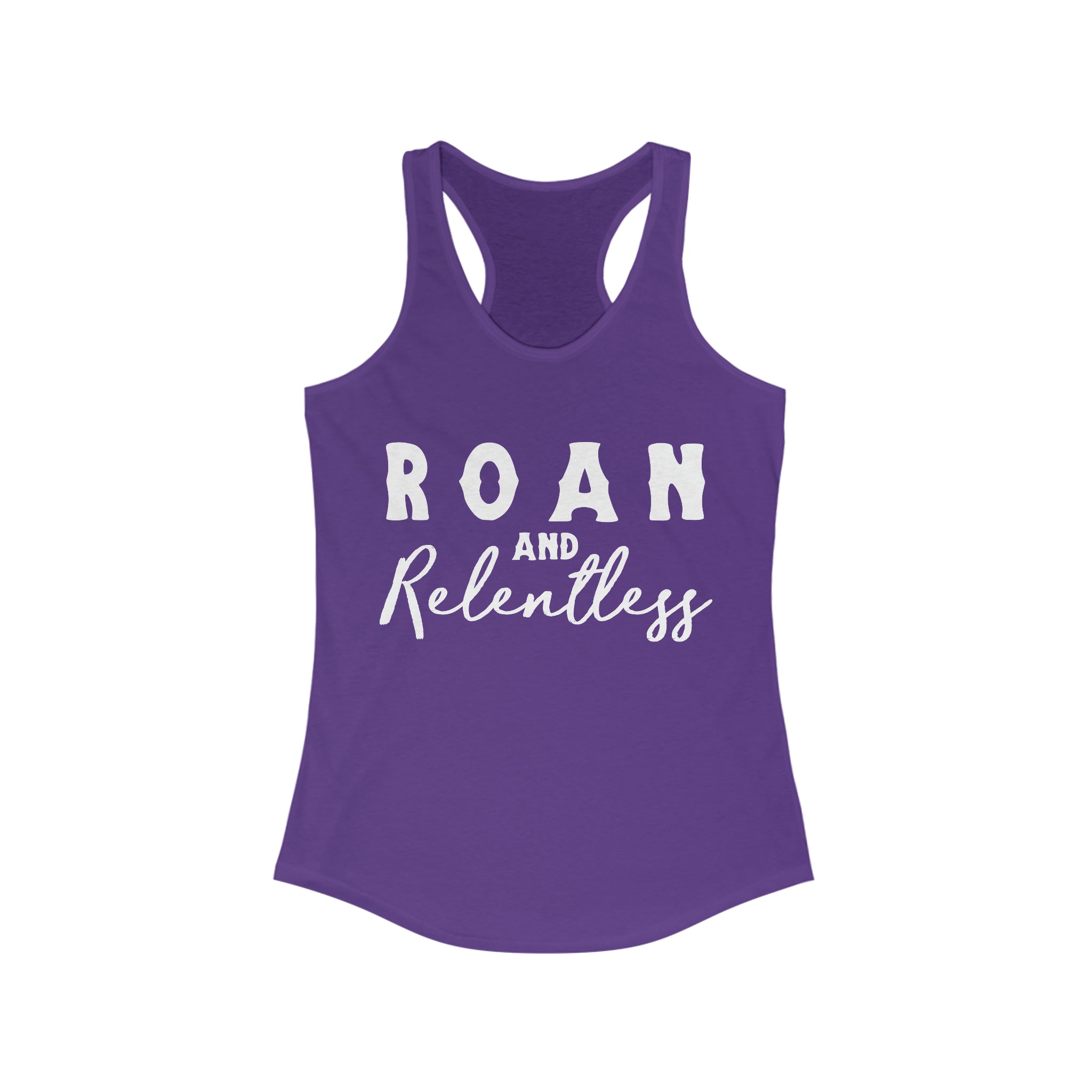 Roan & Relentless Racerback Tank Horse Color Shirts Printify XS Solid Purple Rush