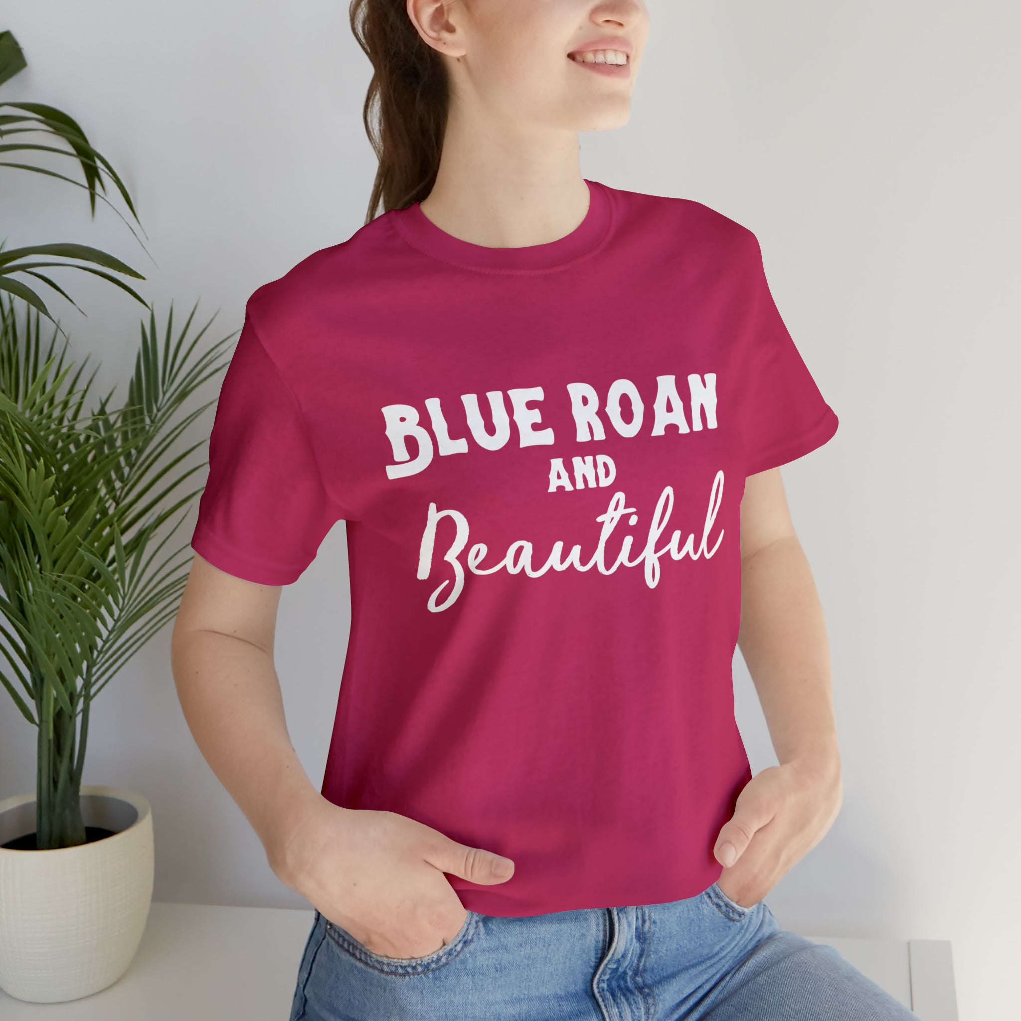 Blue Roan & Beautiful Short Sleeve Tee Horse Color Shirt Printify Berry XS