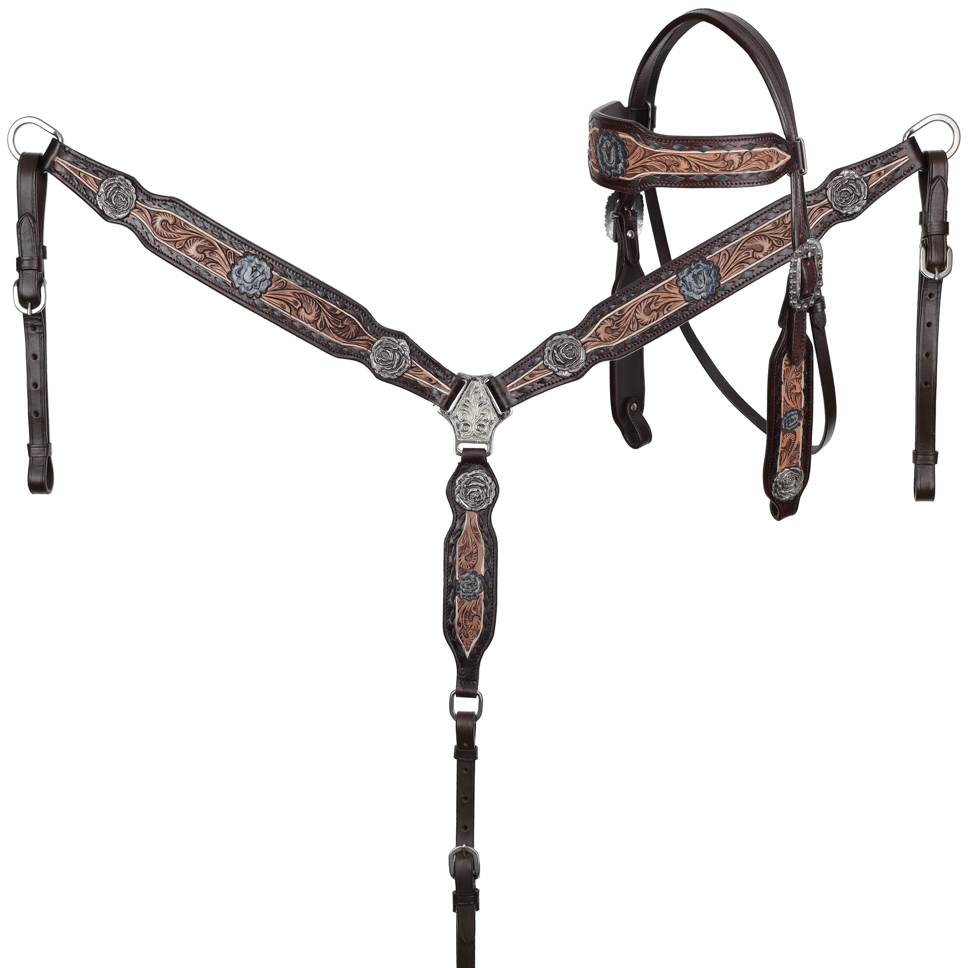 Dark Rose Headstall & Breastcollar Set headstall set Shiloh