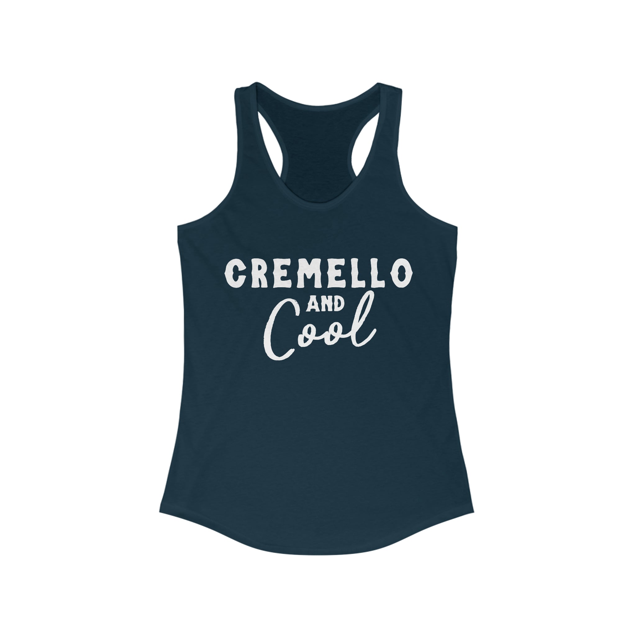 Cremello & Cool Racerback Tank Horse Color Shirts Printify XS Solid Midnight Navy
