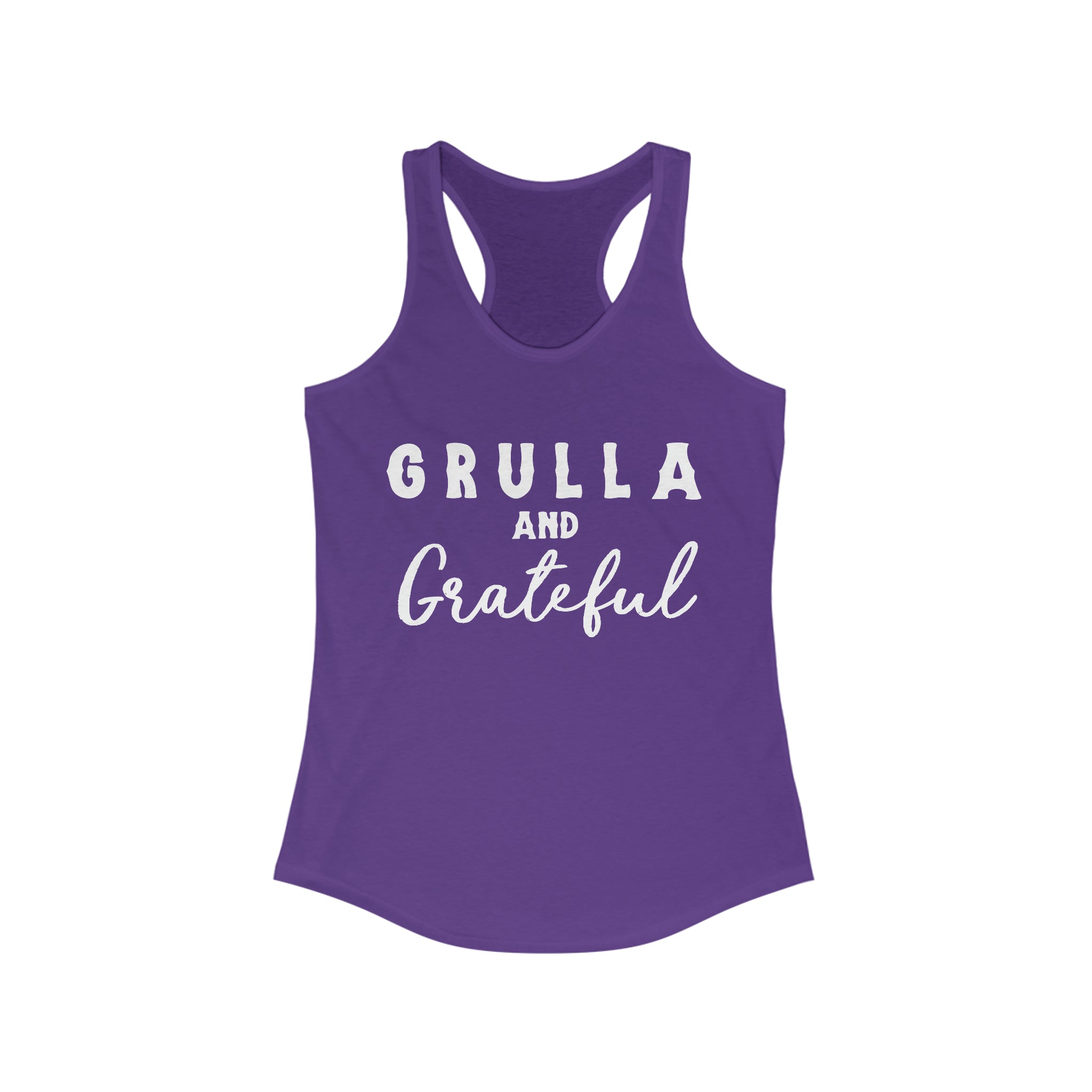 Grulla & Grateful Racerback Tank Horse Color Shirts Printify XS Solid Purple Rush