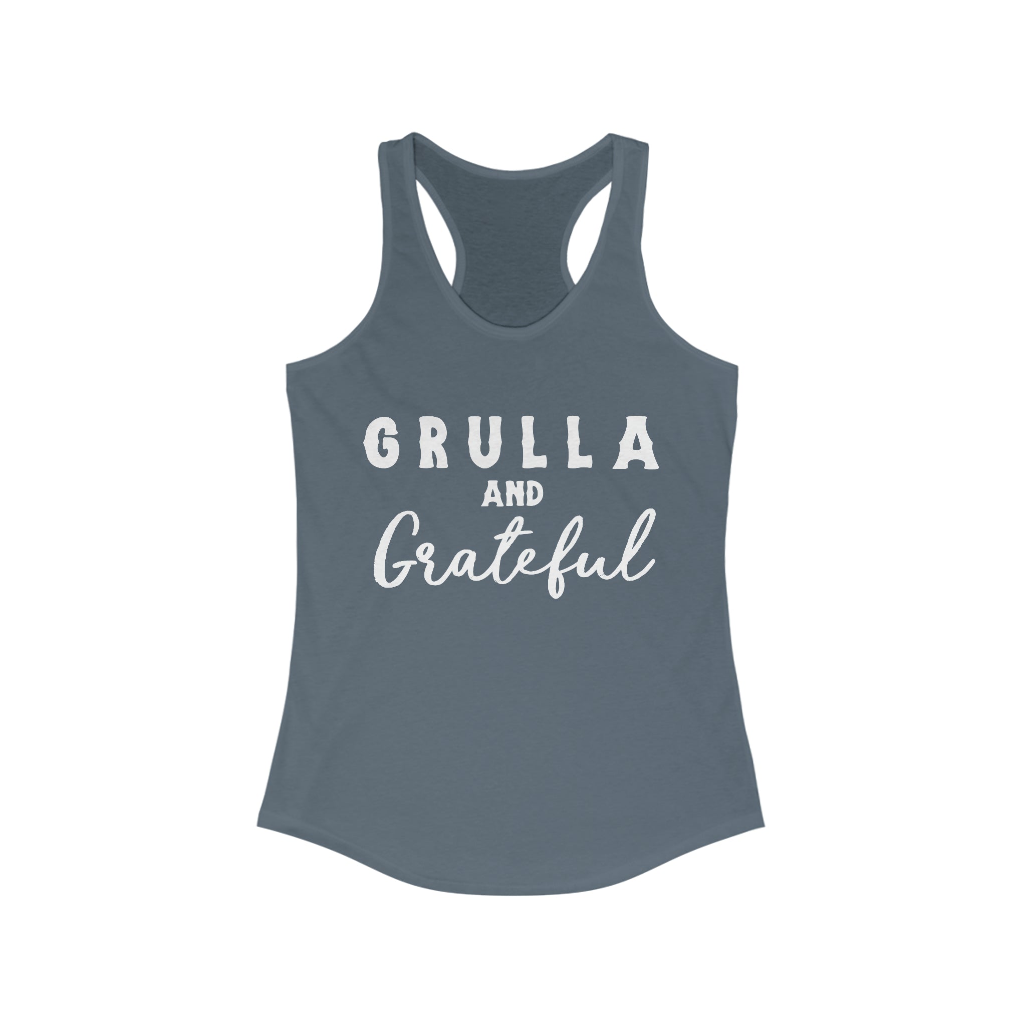 Grulla & Grateful Racerback Tank Horse Color Shirts Printify XS Solid Indigo