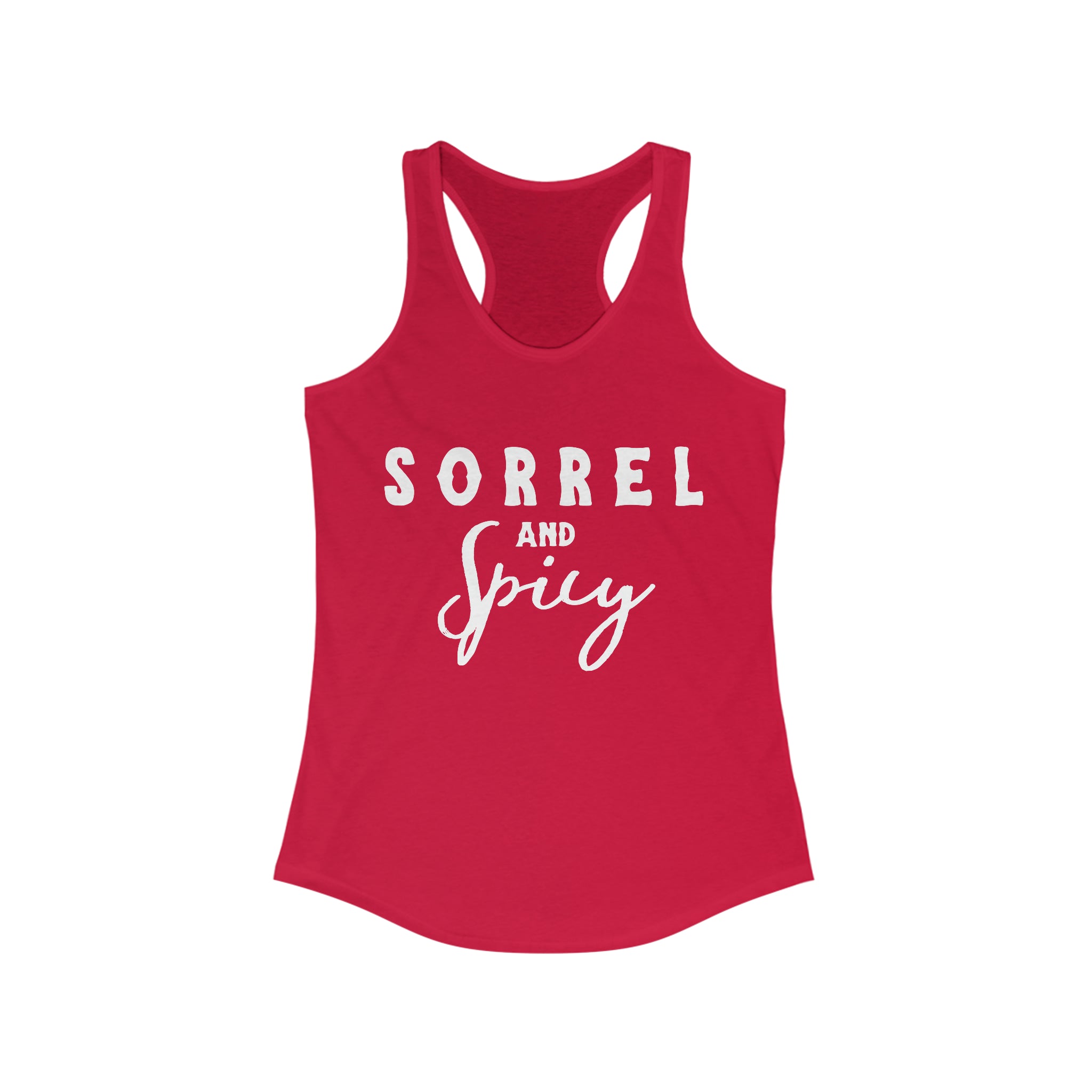 Sorrel & Spicy Racerback Tank Horse Color Shirts Printify XS Solid Red